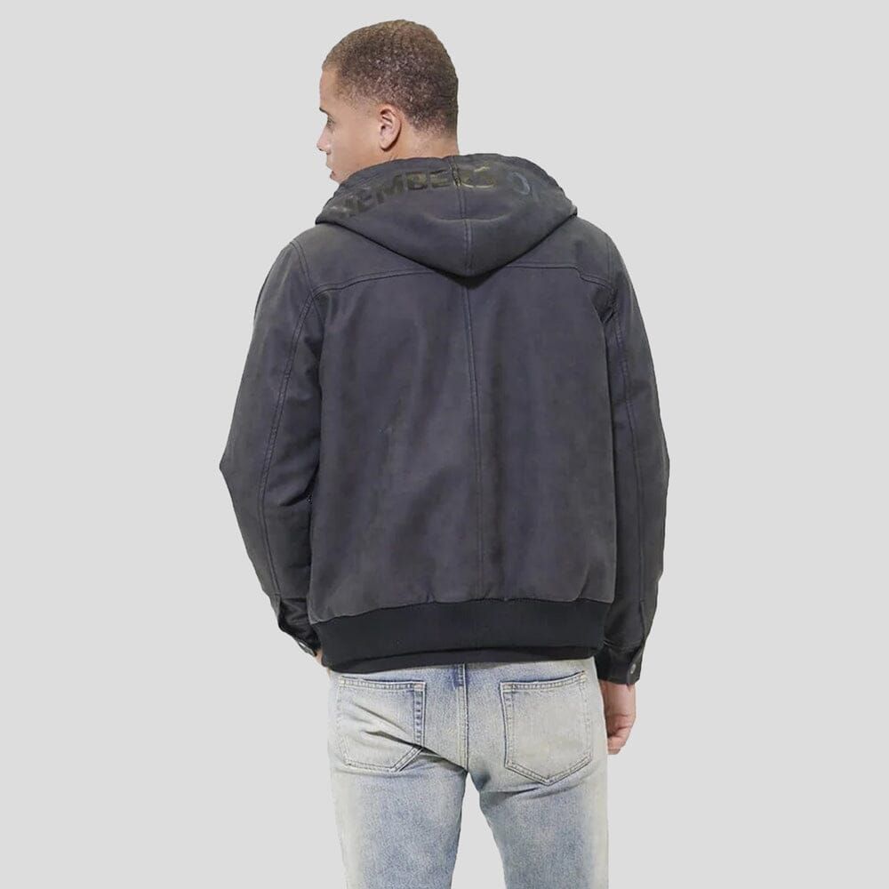 Men's Faux Suede Hoodie Bomber Jacket - FINAL SALE sold by Members Only product image thumbnail 3