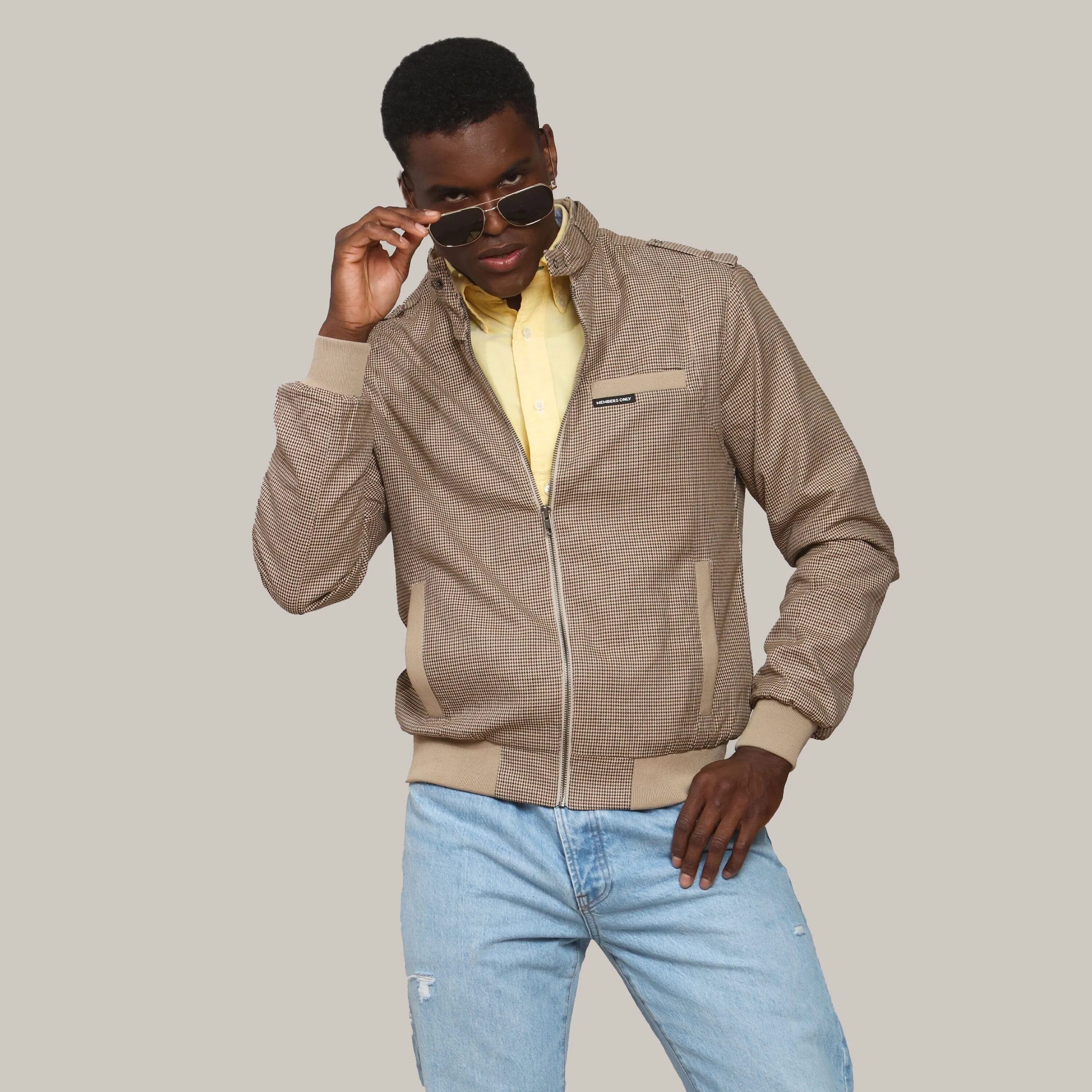 Men's Clinton Houndstooth Iconic Racer Jacket sold by Members Only product image thumbnail 5