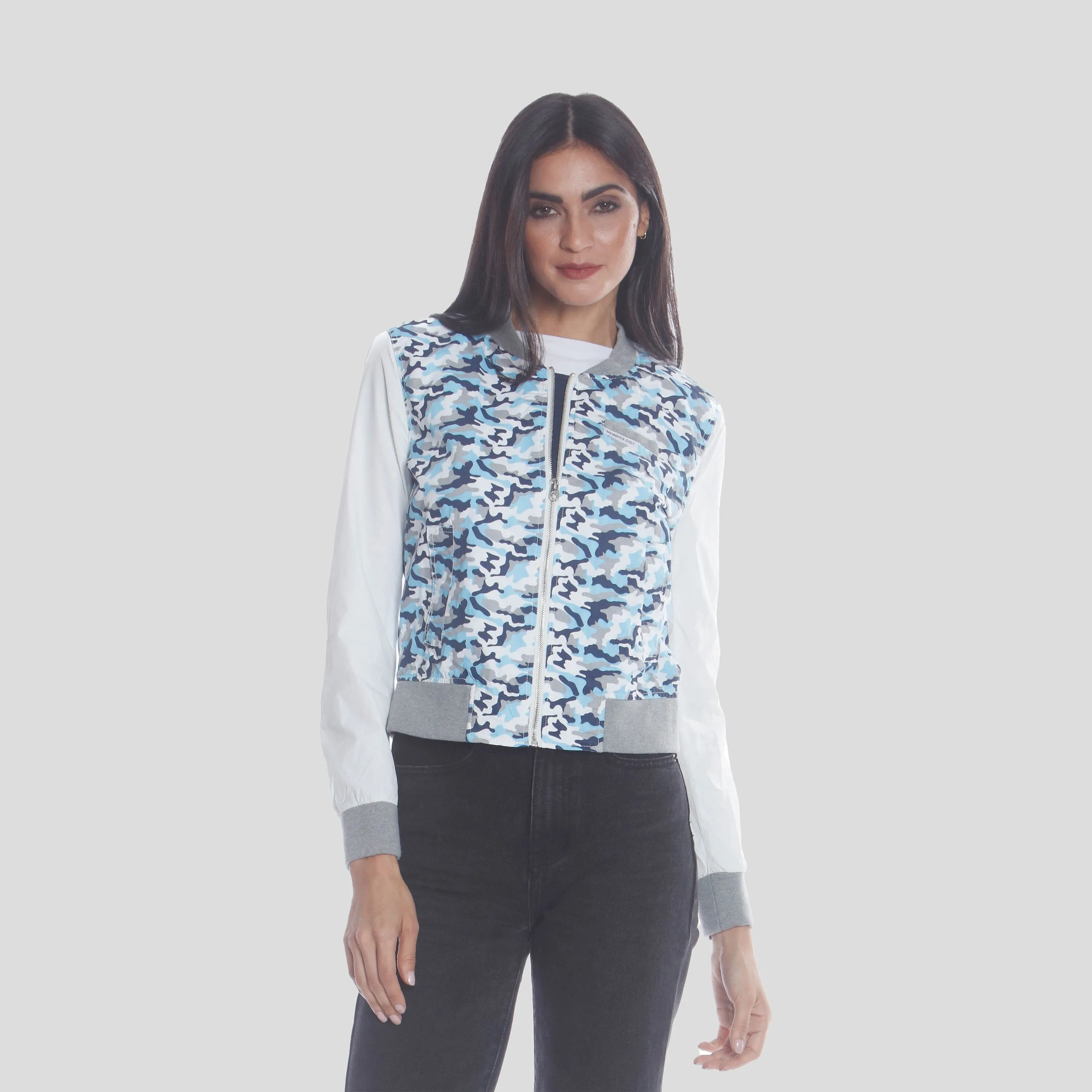 Women's Camouflage Baseball Jacket with Nylon Sleeves - FINAL SALE sold by Members Only product image thumbnail 2