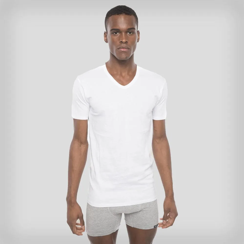 Men's 3PK Cotton V-Neck T-Shirt - White - FINAL SALE sold by Members Only
