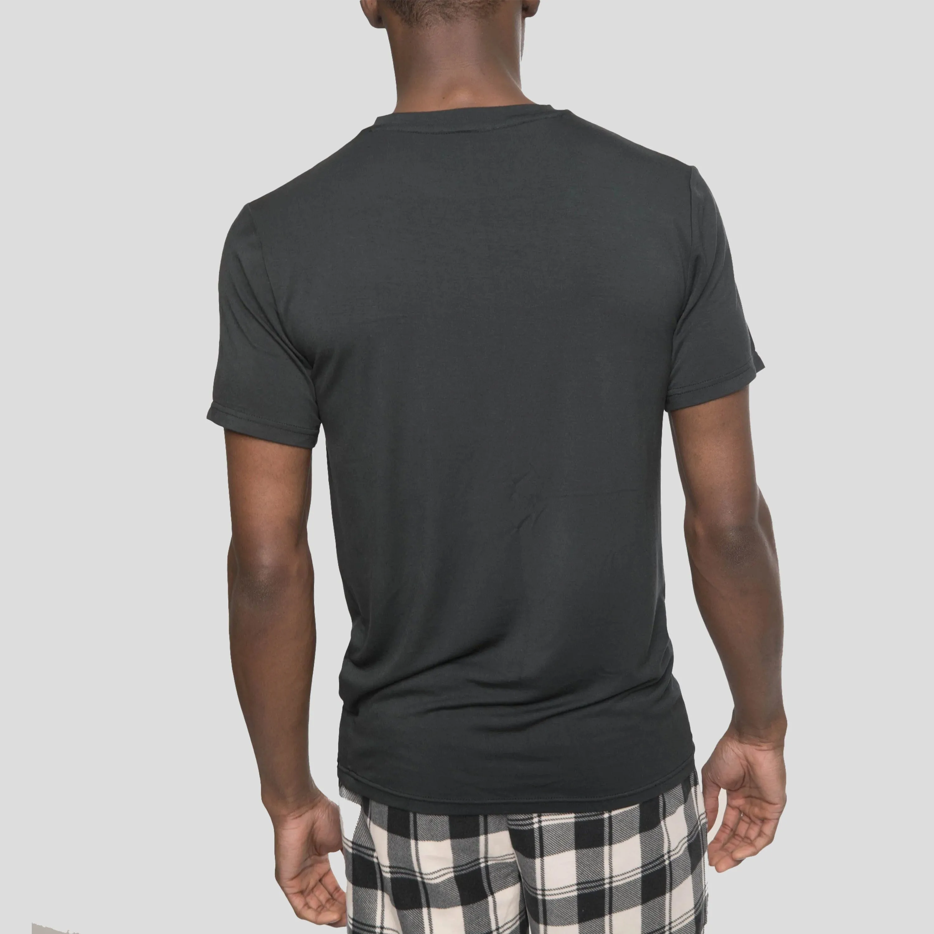 Men's Short Sleeve Bamboo Rayon Sleep Shirt - BLACK - FINAL SALE sold by Members Only product image thumbnail 4