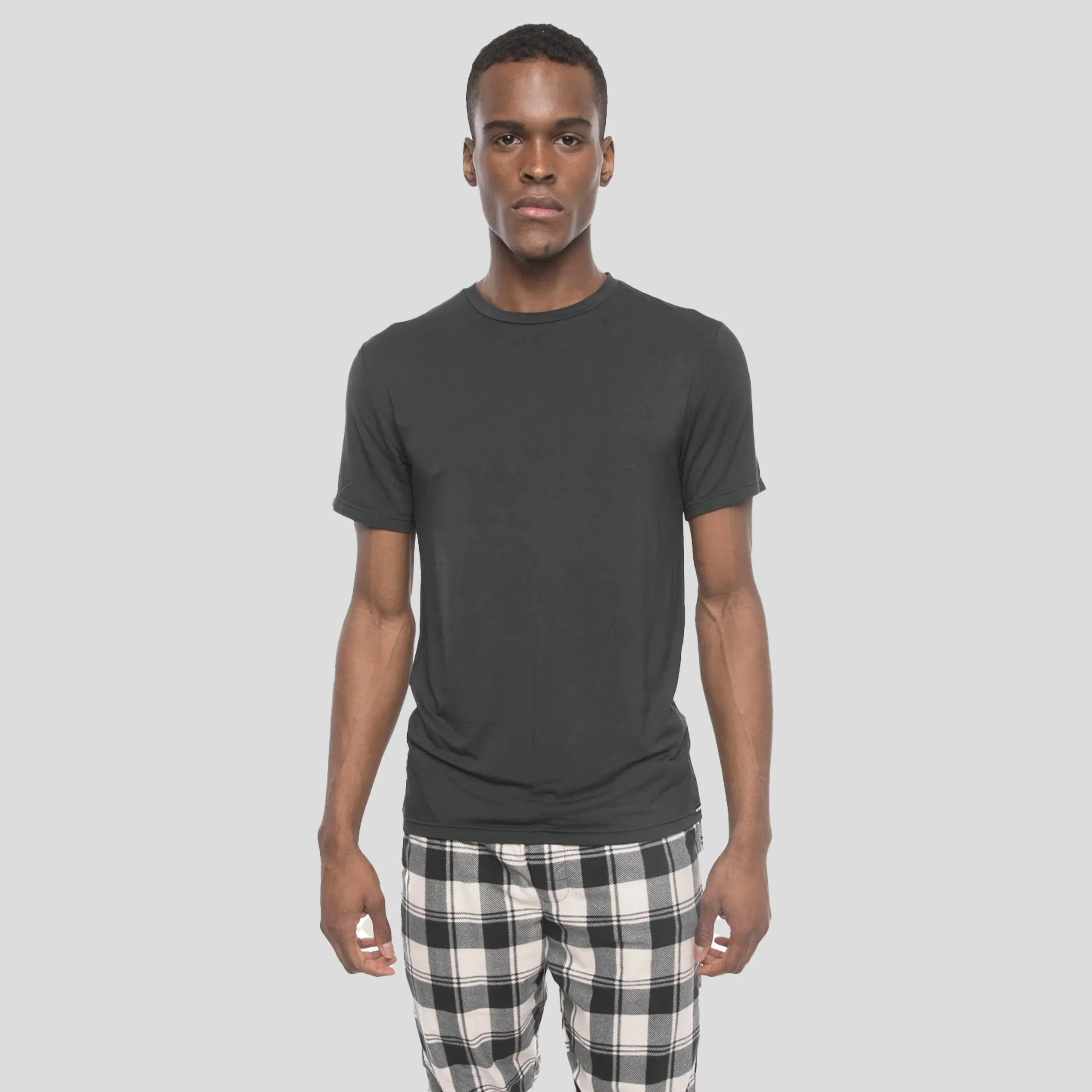 Men's Short Sleeve Bamboo Rayon Sleep Shirt - BLACK - FINAL SALE sold by Members Only product image thumbnail 2