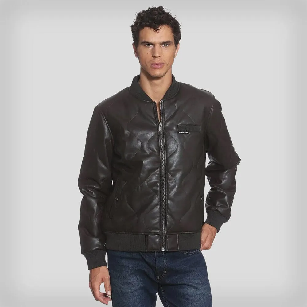Men's Faux Leather Oval Quilted Bomber Jacket - FINAL SALE sold by Members Only product image thumbnail 4