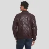 Men's Faux Leather Oval Quilted Bomber Jacket - FINAL SALE sold by Members Only