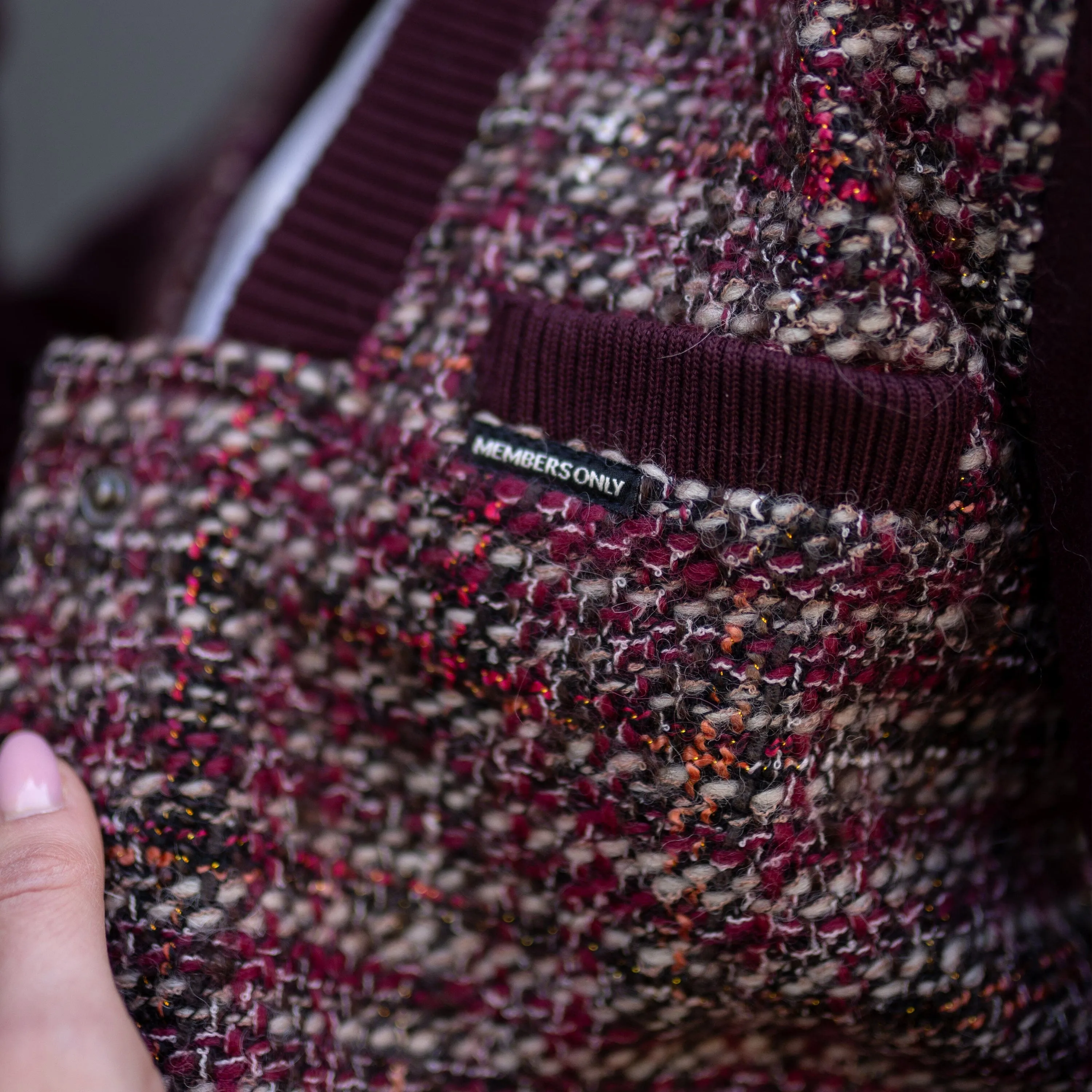 Women's Updated Tweed Varsity Jacket with Contrast Sleeve - FINAL SALE sold by Members Only product image thumbnail 5
