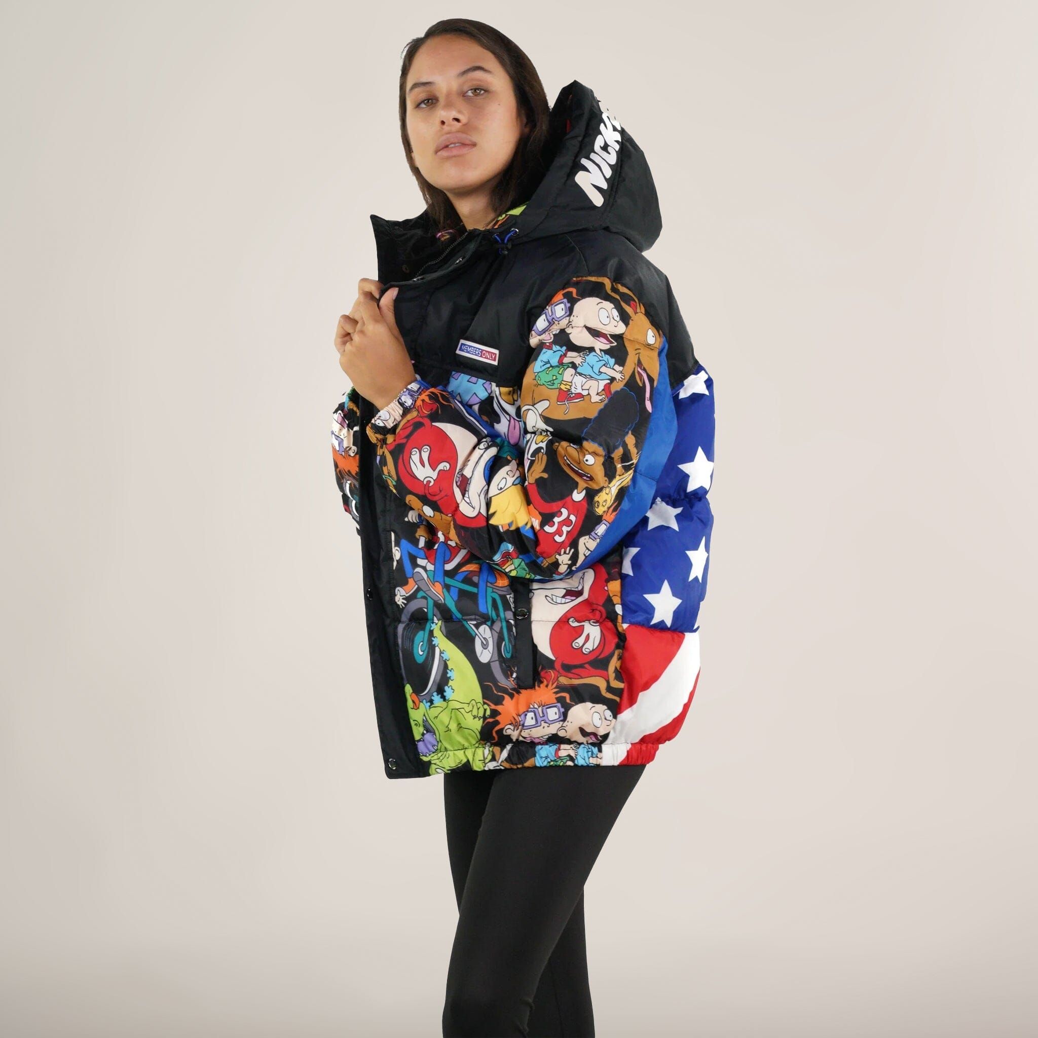 Women's Nickelodeon Flag Print Puffer Oversized Jacket - FINAL SALE sold by Members Only product image thumbnail 3