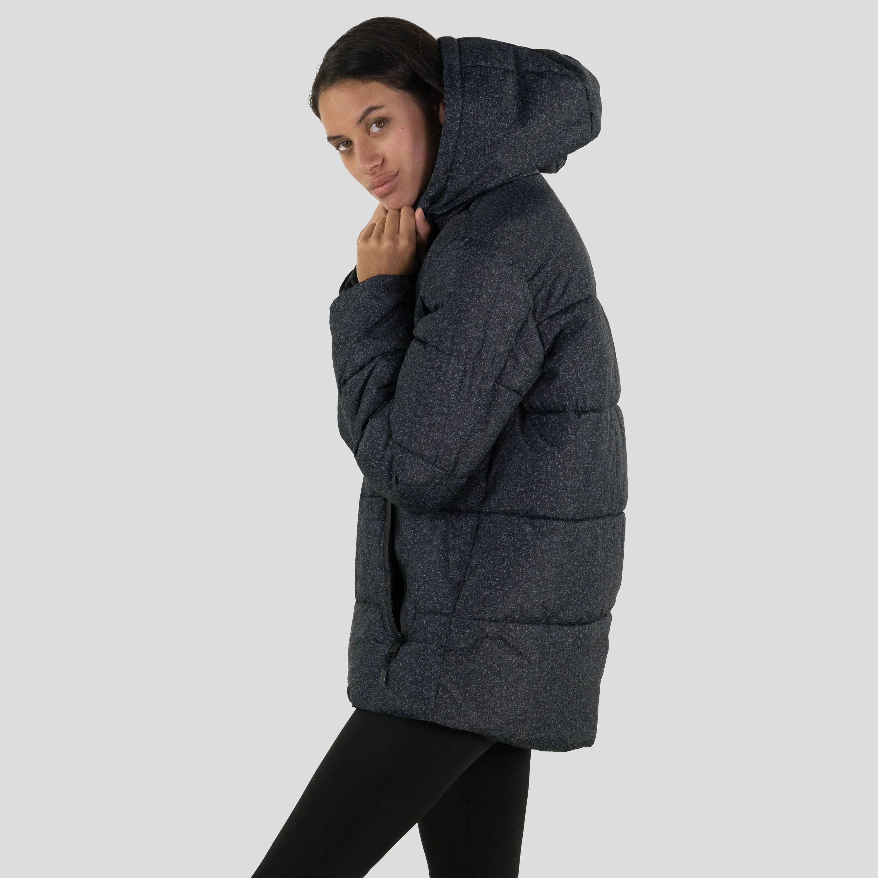 Women's Heather Print Puffer Oversized Jacket - FINAL SALE sold by Members Only product image thumbnail 4