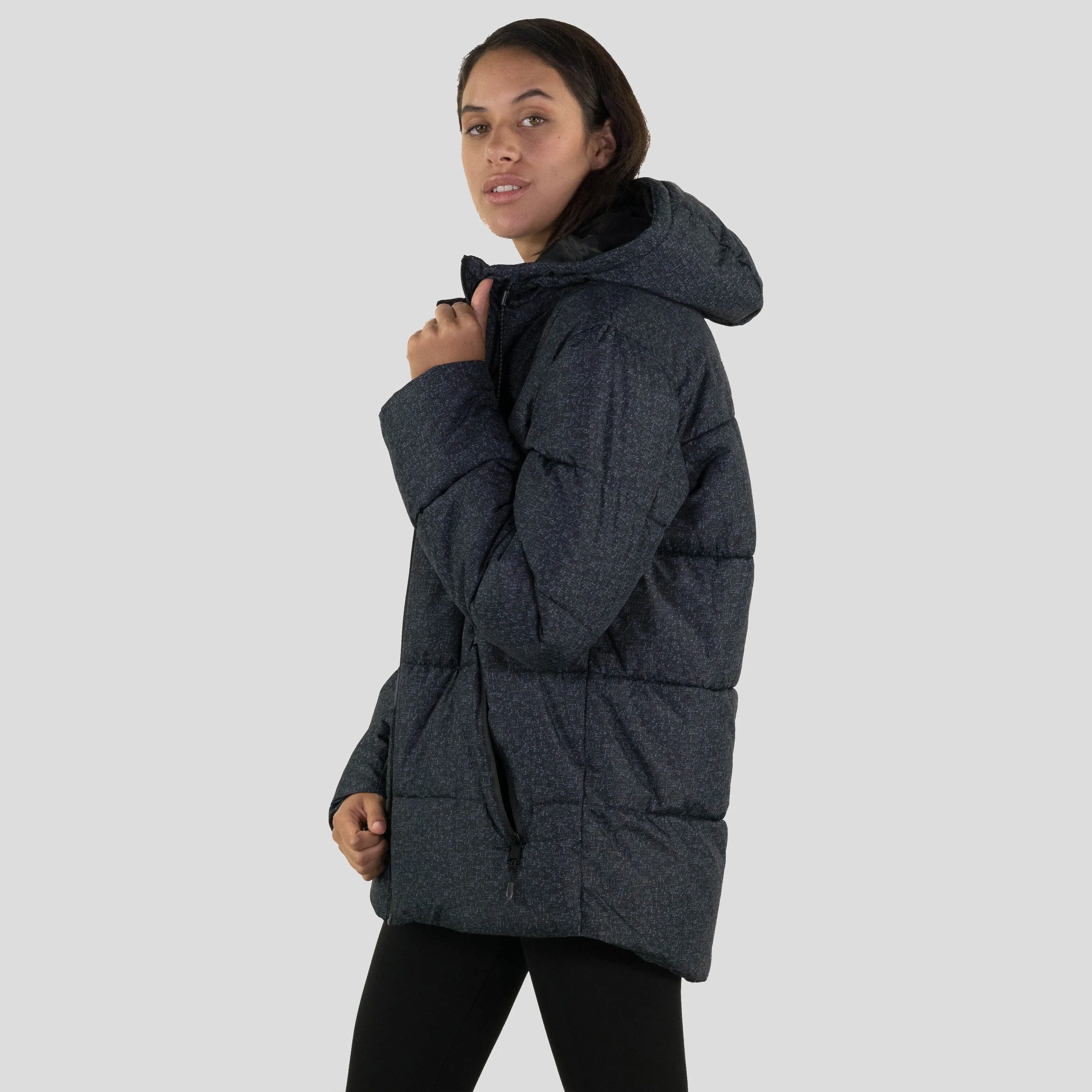 Women's Heather Print Puffer Oversized Jacket - FINAL SALE sold by Members Only product image thumbnail 3