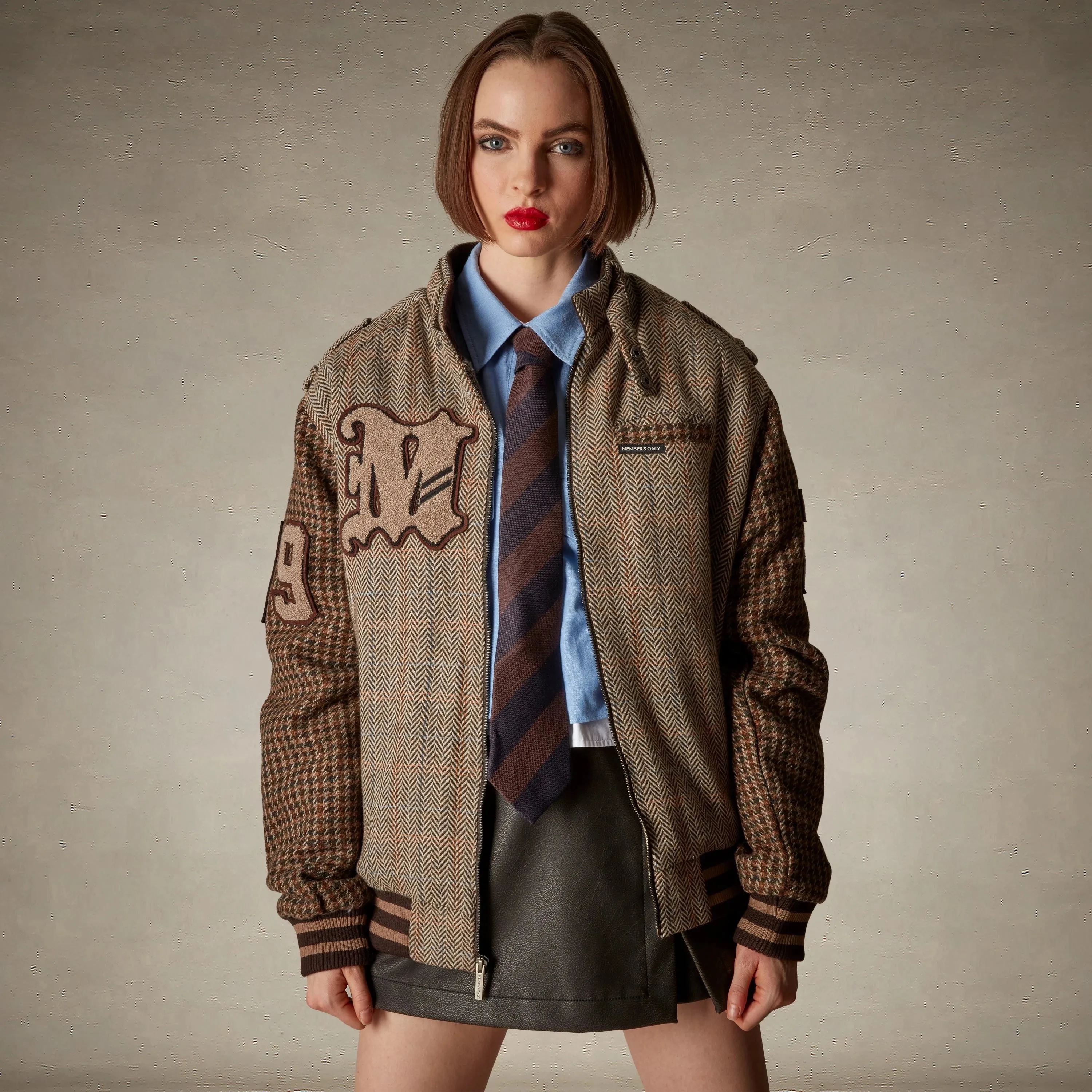 Women's Oversized Tweed Varsity Jacket sold by Members Only