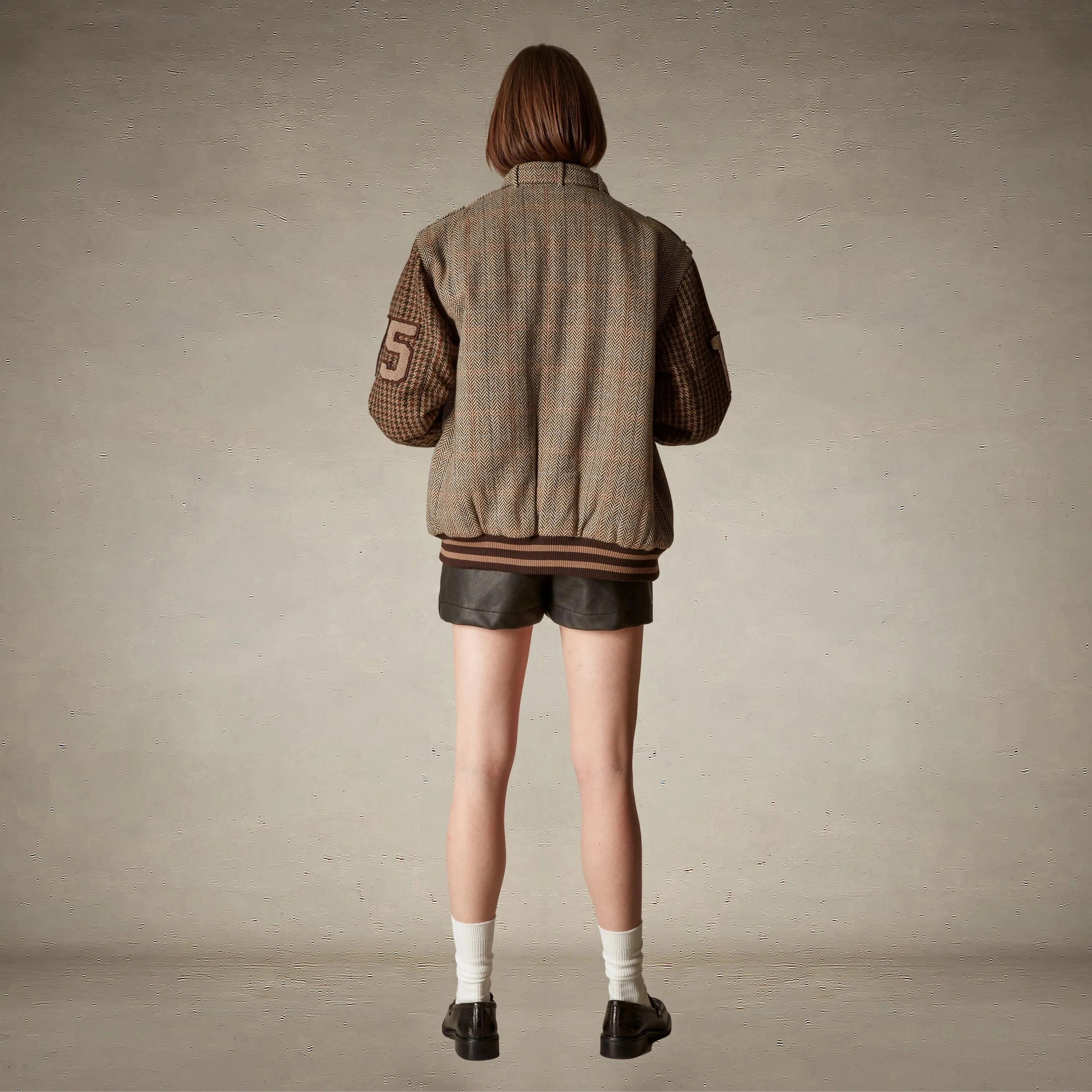 Women's Oversized Tweed Varsity Jacket sold by Members Only product image thumbnail 5