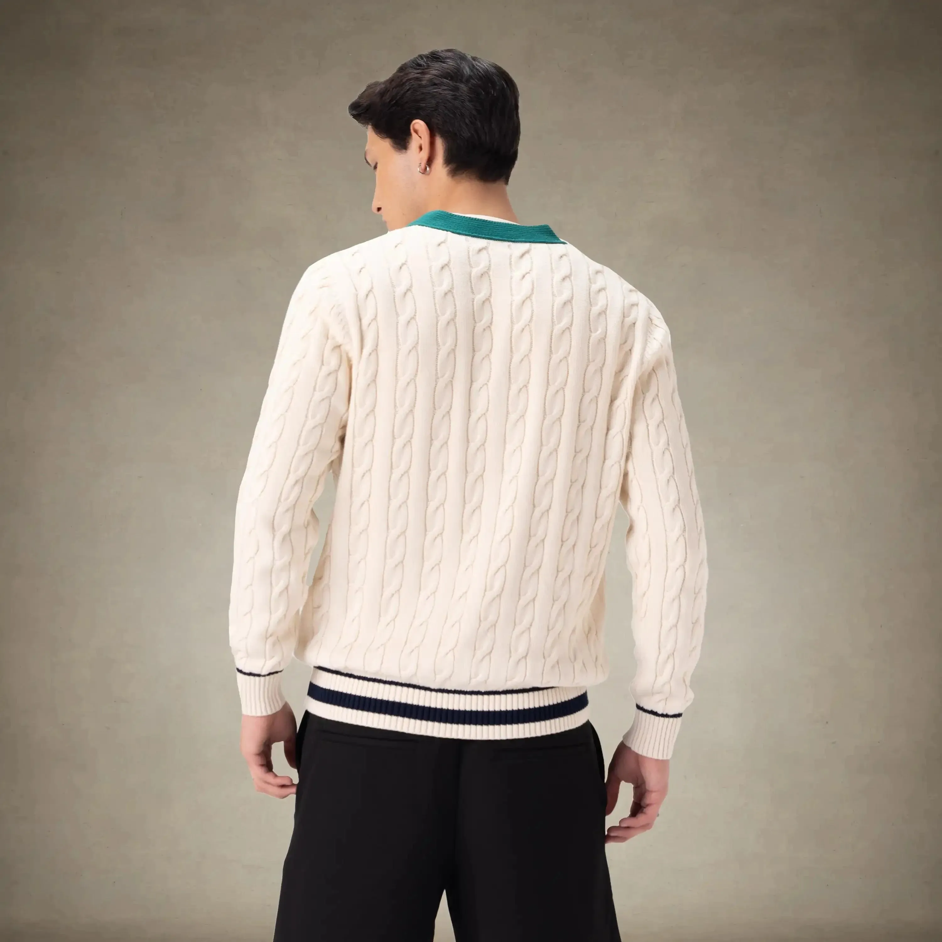 Men's Cable Knit Cardigan sold by Members Only product image thumbnail 4