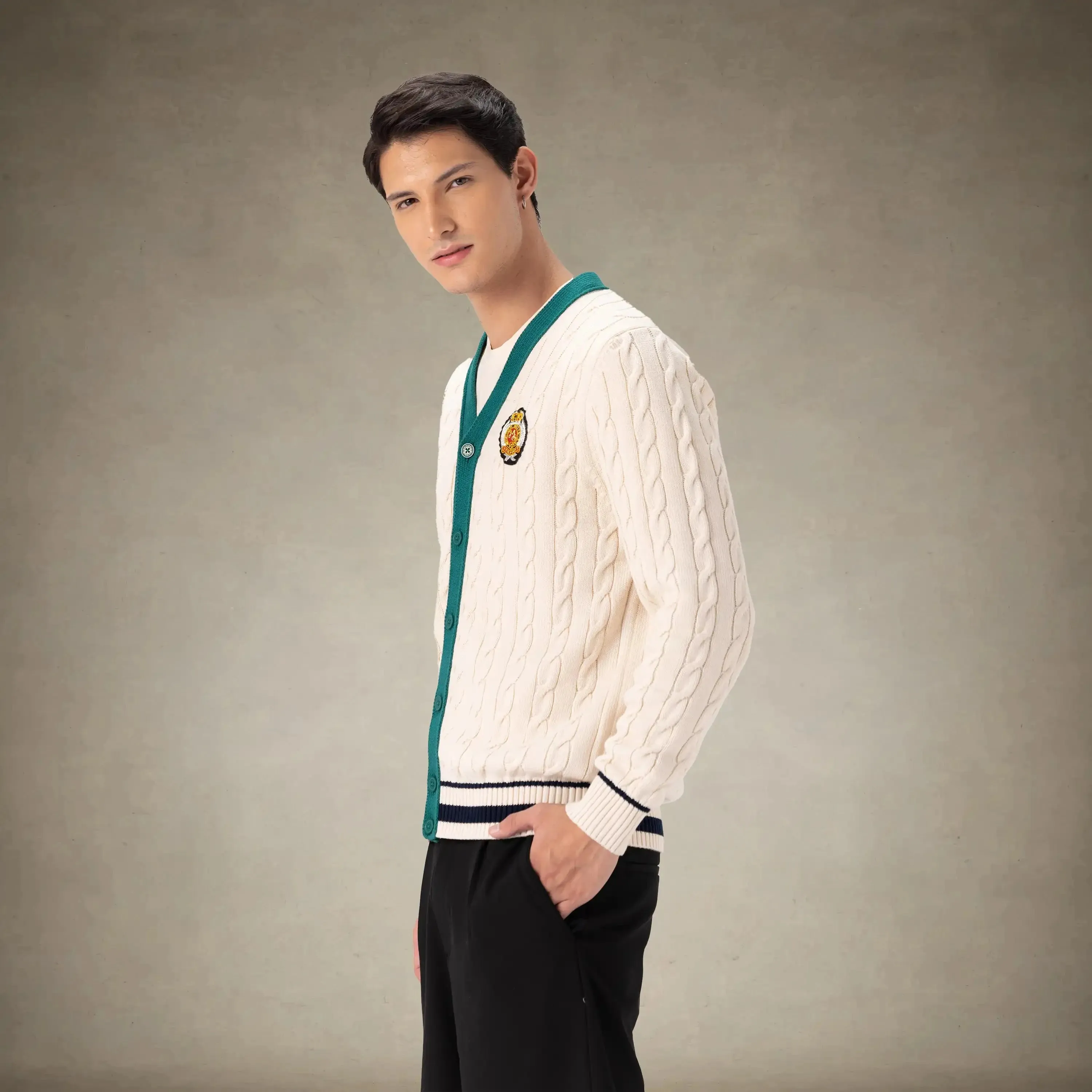 Men's Cable Knit Cardigan sold by Members Only product image thumbnail 3