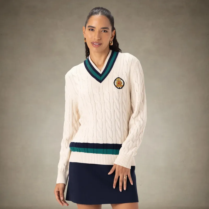 Women's Cable Knit Cricket Sweater sold by Members Only