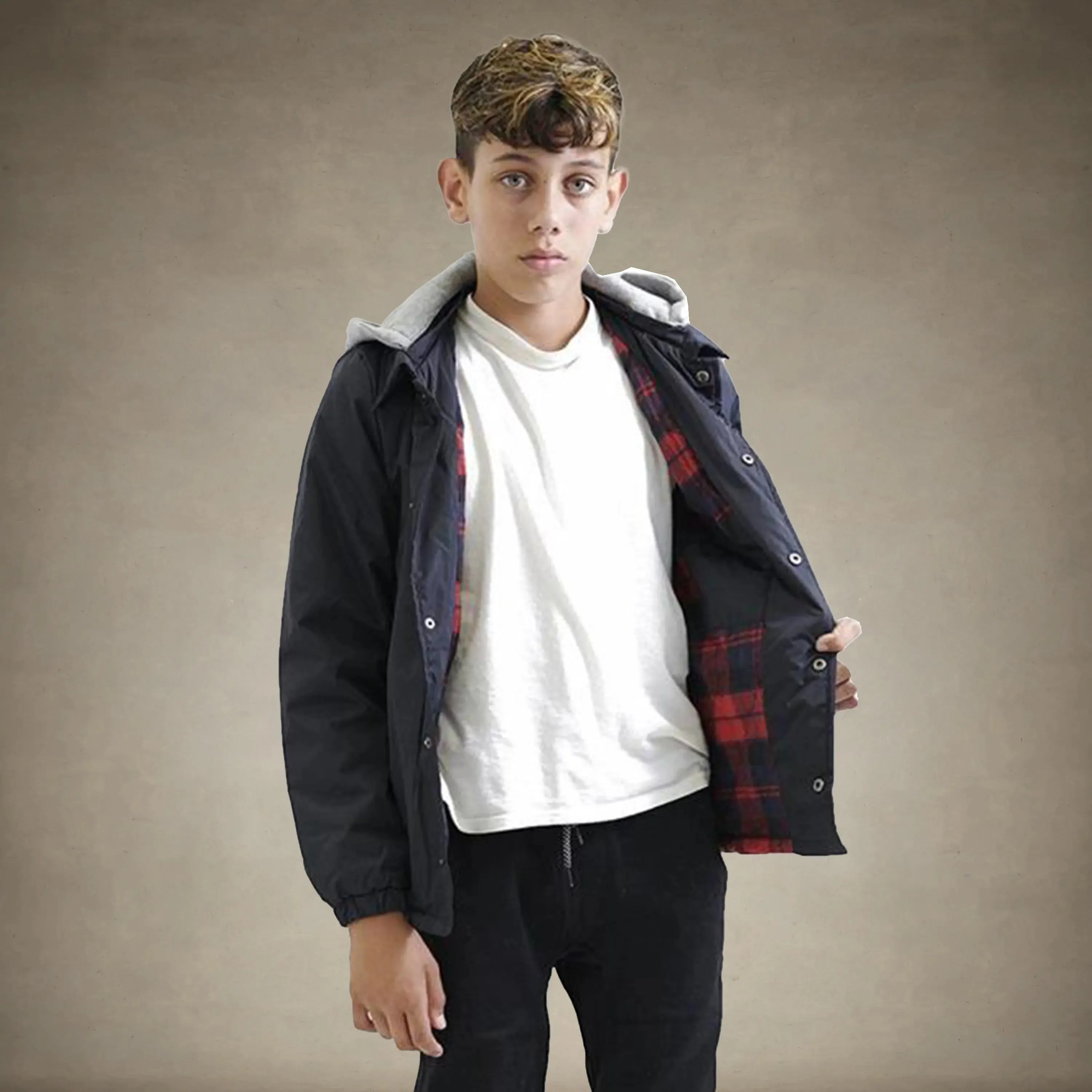 Boy's Coach Jacket with Fleece Hood - FINAL SALE sold by Members Only