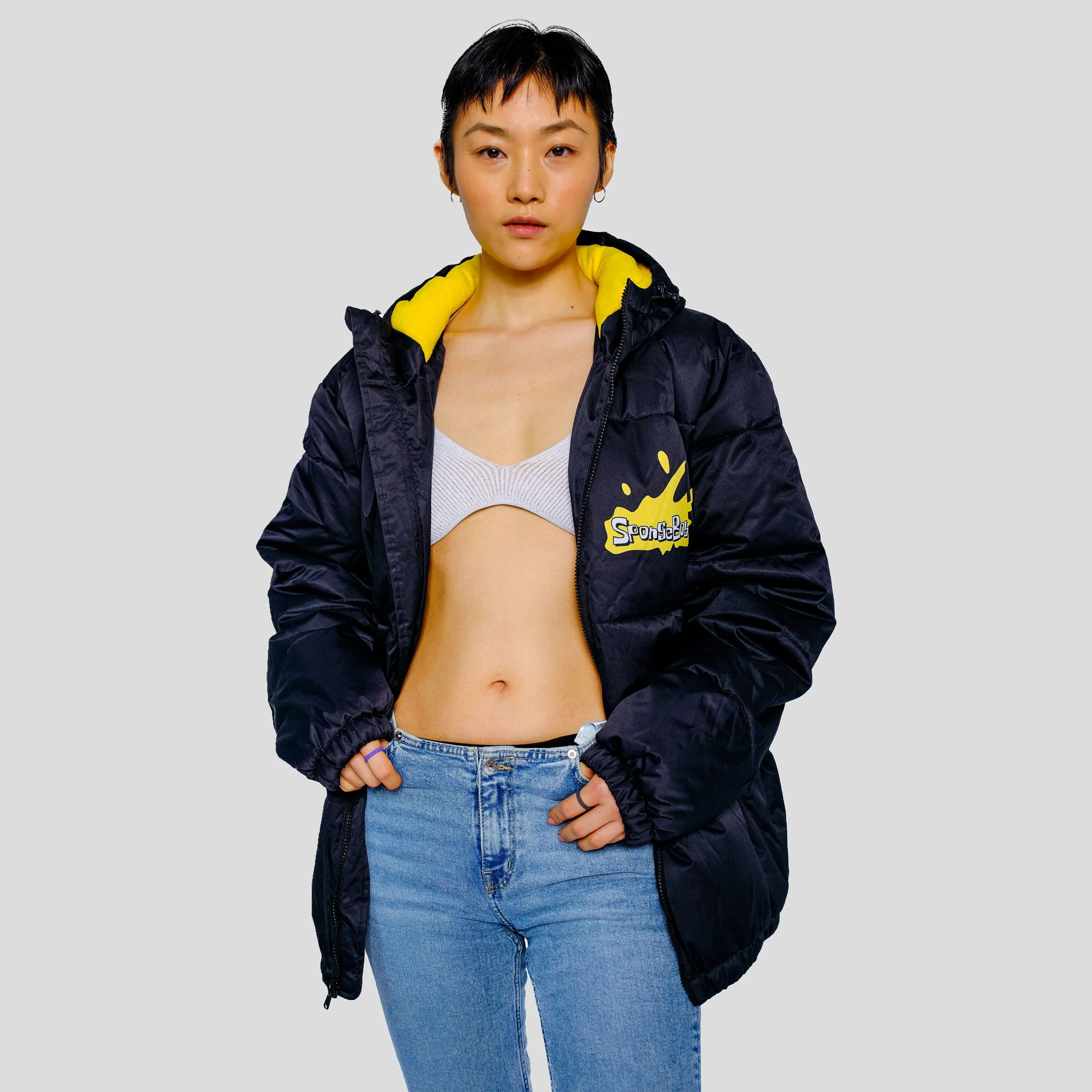 Women's Rad Spongebob Puffer Oversized Jacket - FINAL SALE sold by Members Only product image thumbnail 4