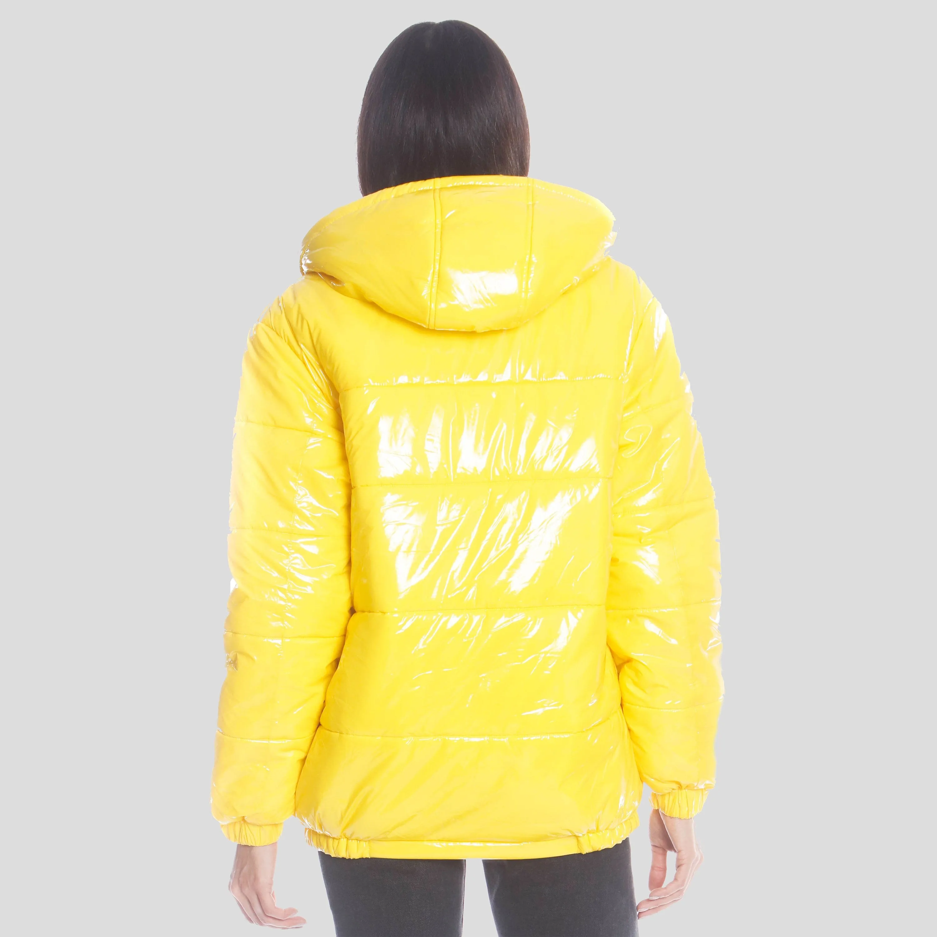 Women's Hi-Shine Chevron Quilt Puffer with Nickelodeon Mashup Print Lining Jacket - FINAL SALE sold by Members Only product image thumbnail 4