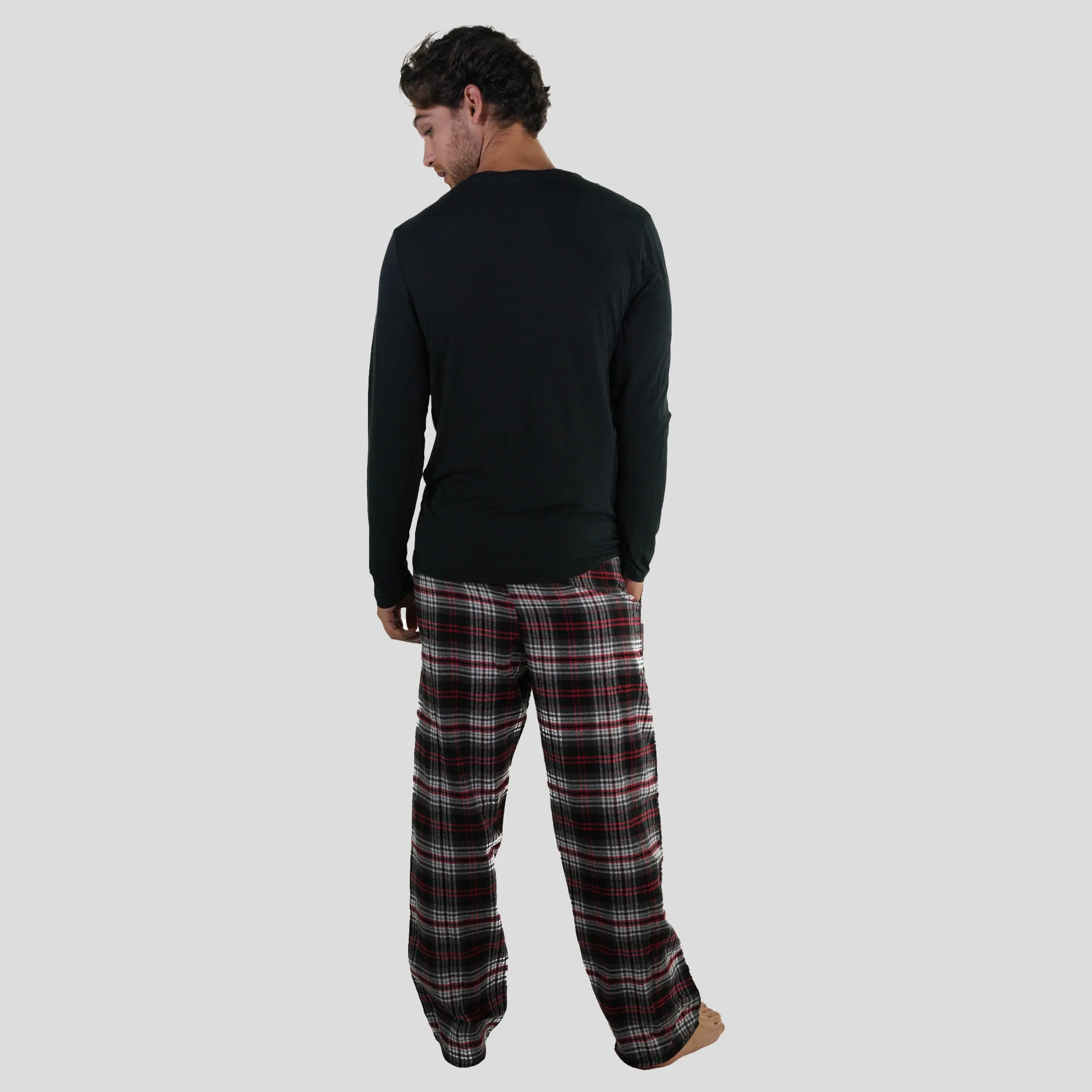 Men's Bamboo Rayon Long Sleeve Knit Sleep Shirt - Black - FINAL SALE sold by Members Only product image thumbnail 3