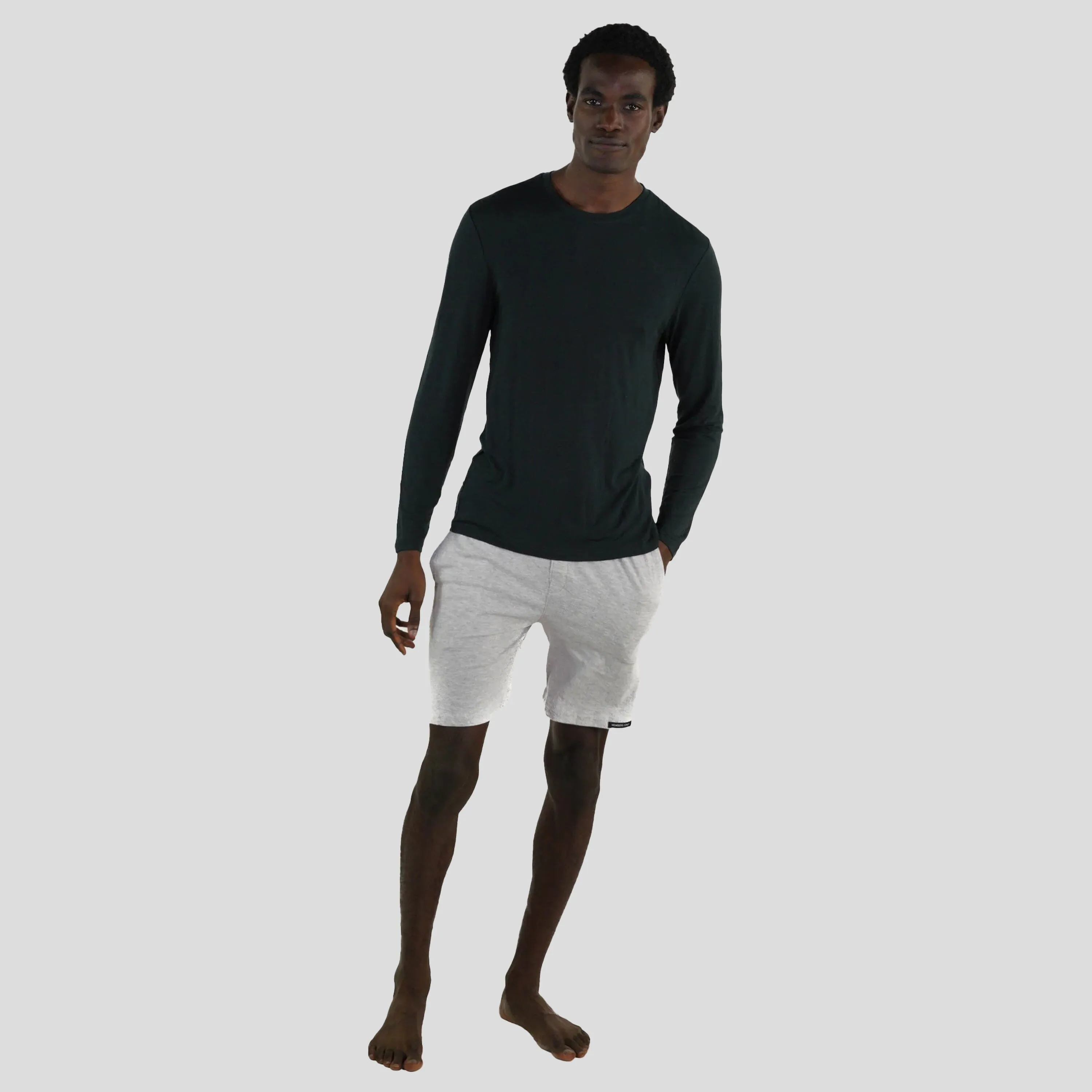 Men's Bamboo Rayon Long Sleeve Knit Sleep Shirt - Black - FINAL SALE sold by Members Only product image thumbnail 4