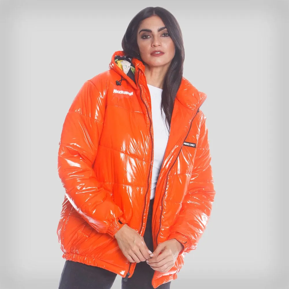 Women's Nickelodeon Shiny Collab Puffer Oversized Jacket - FINAL SALE sold by Members Only