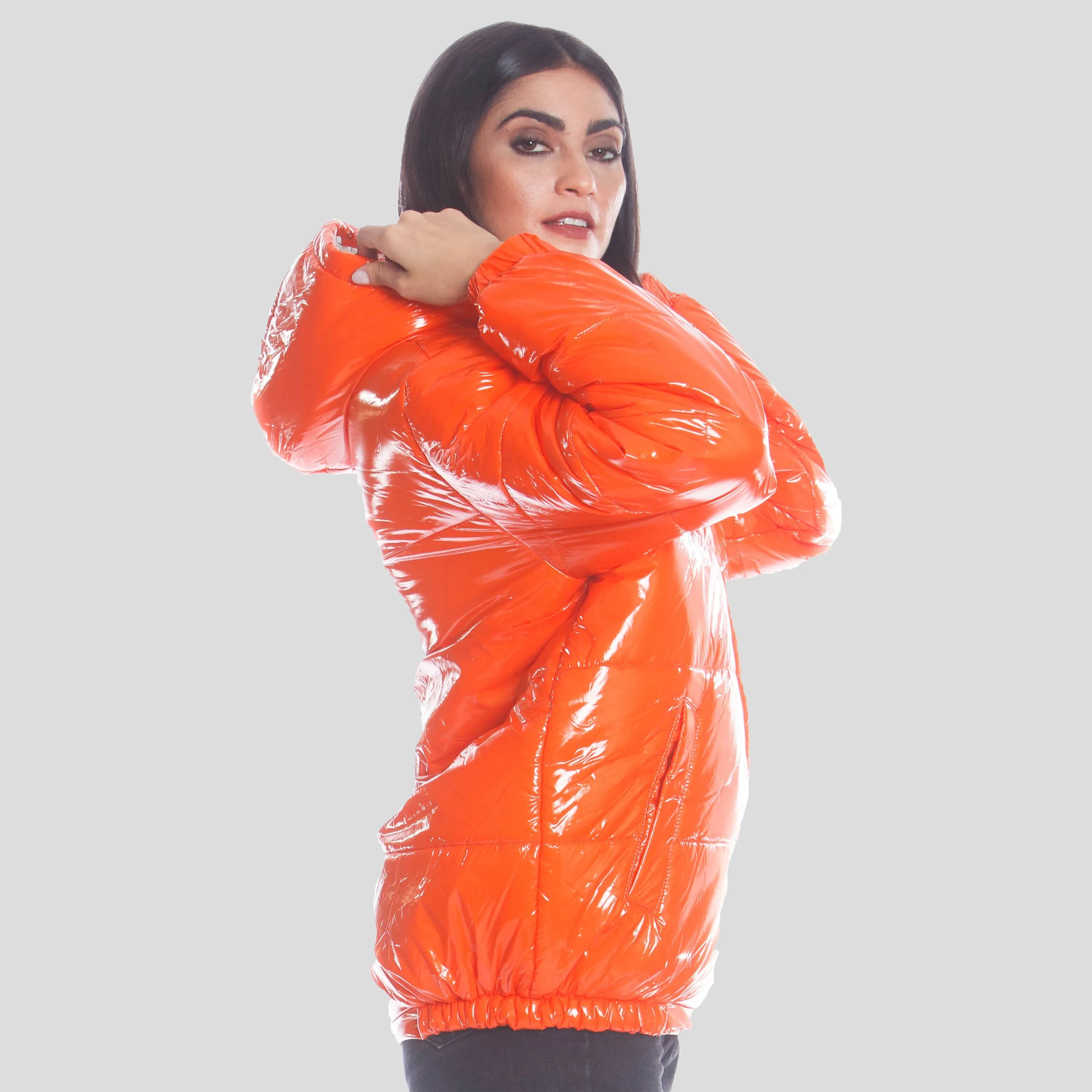 Women's Nickelodeon Shiny Collab Puffer Oversized Jacket - FINAL SALE sold by Members Only product image thumbnail 3