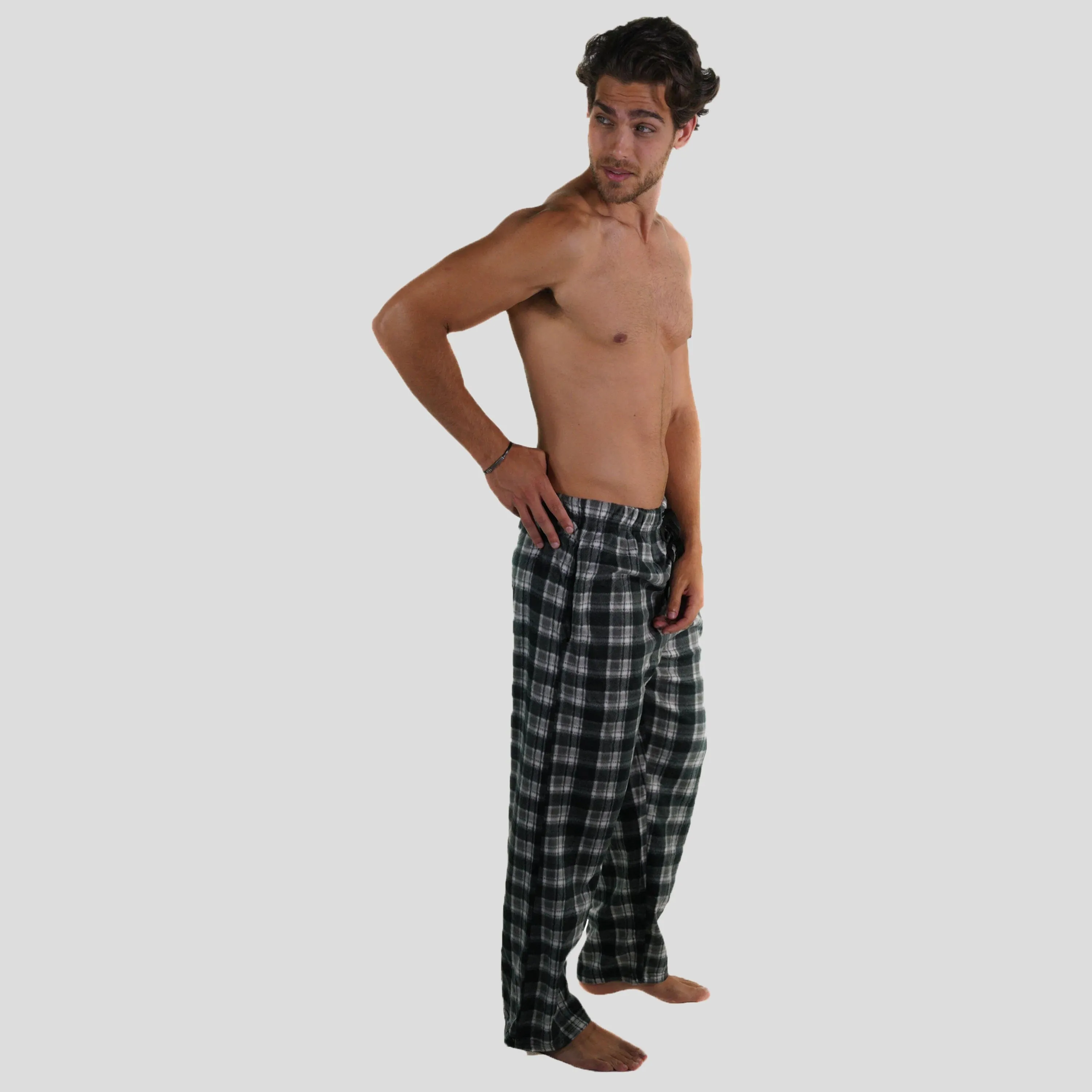 Men's Minky Fleece Sleep Pants - Black Plaid - FINAL SALE sold by Members Only product image thumbnail 3