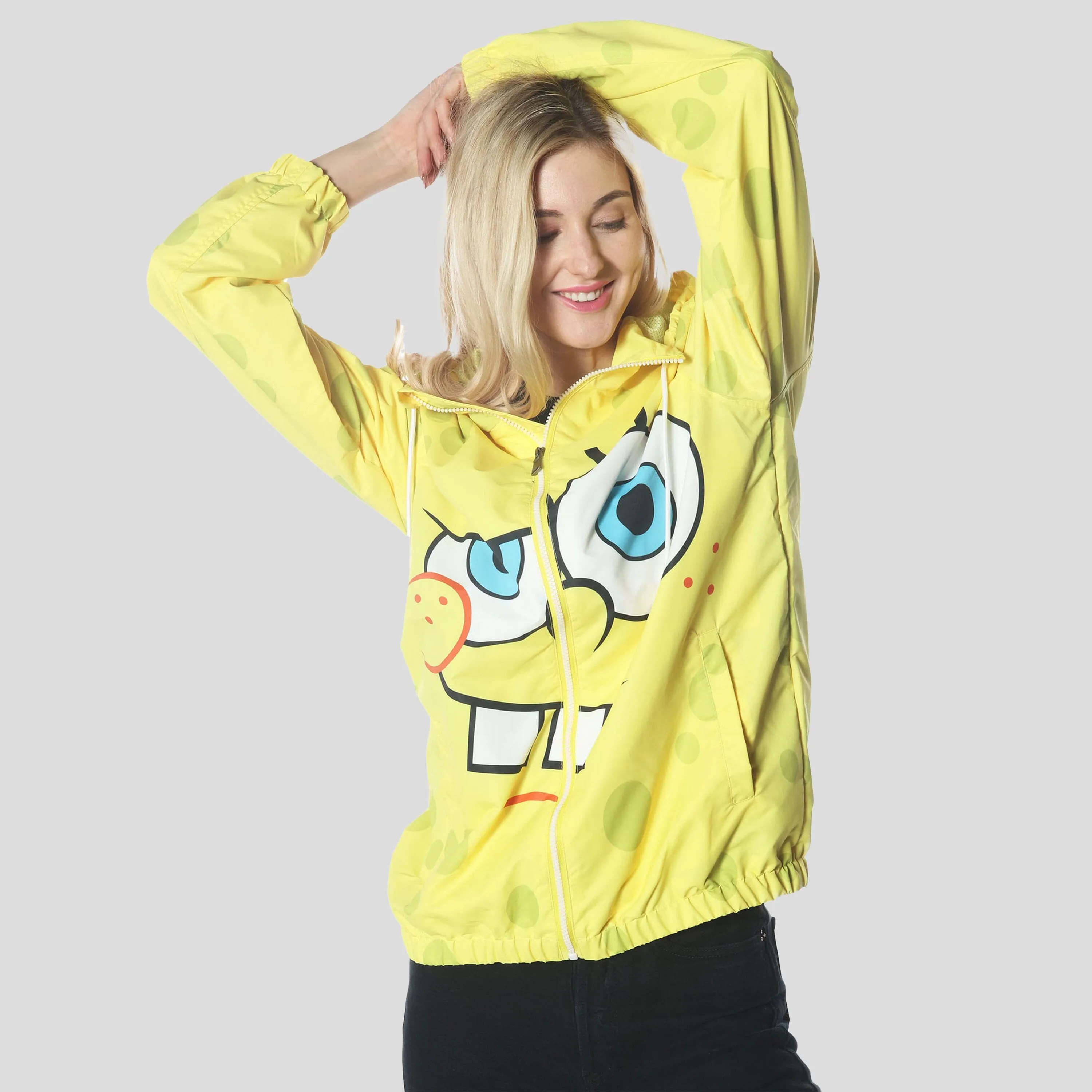 Women's Spongebob Windbreaker Oversized Jacket - FINAL SALE sold by Members Only product image thumbnail 3