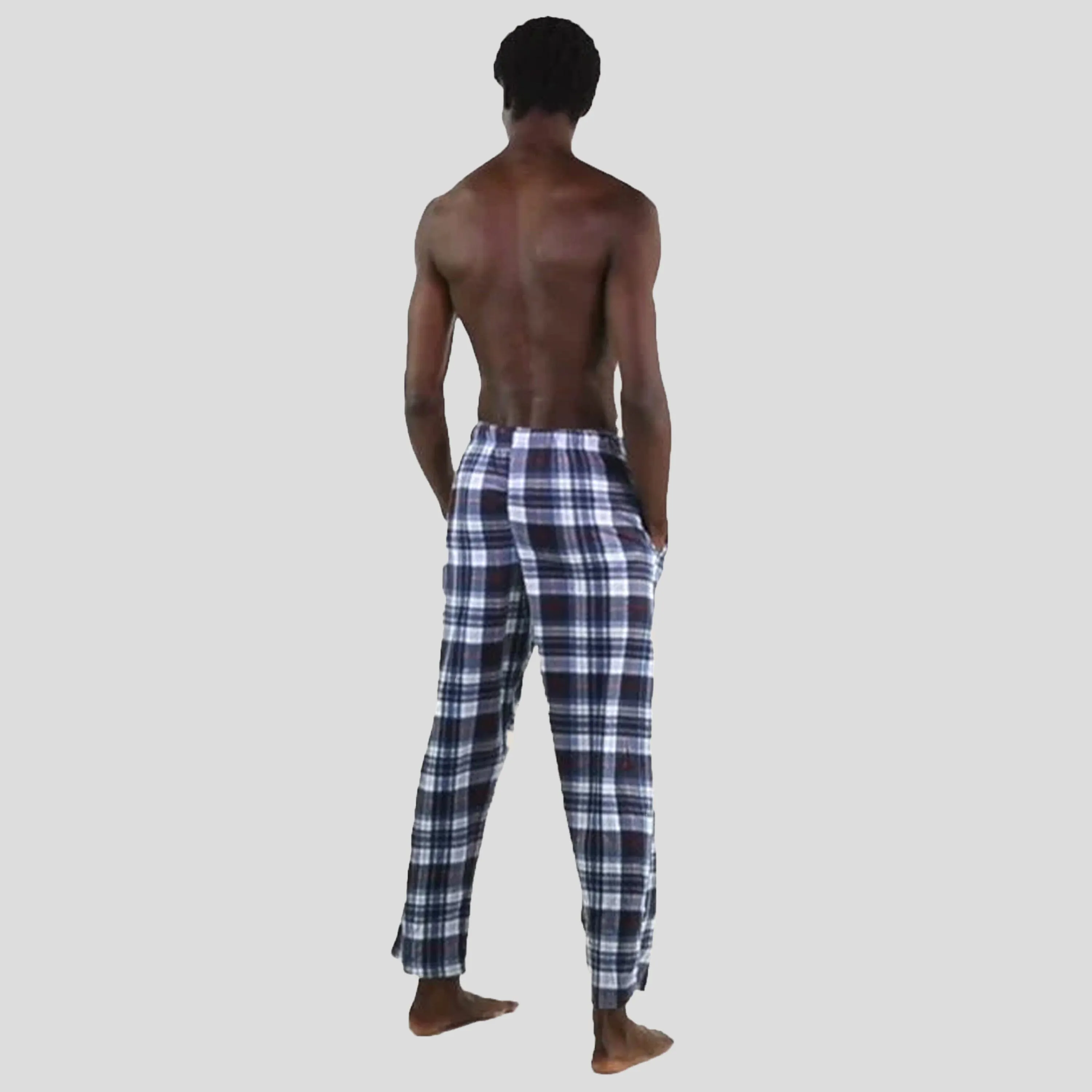 Men's Minky Fleece Sleep Pants - LT Blue Plaid - FINAL SALE sold by Members Only product image thumbnail 4