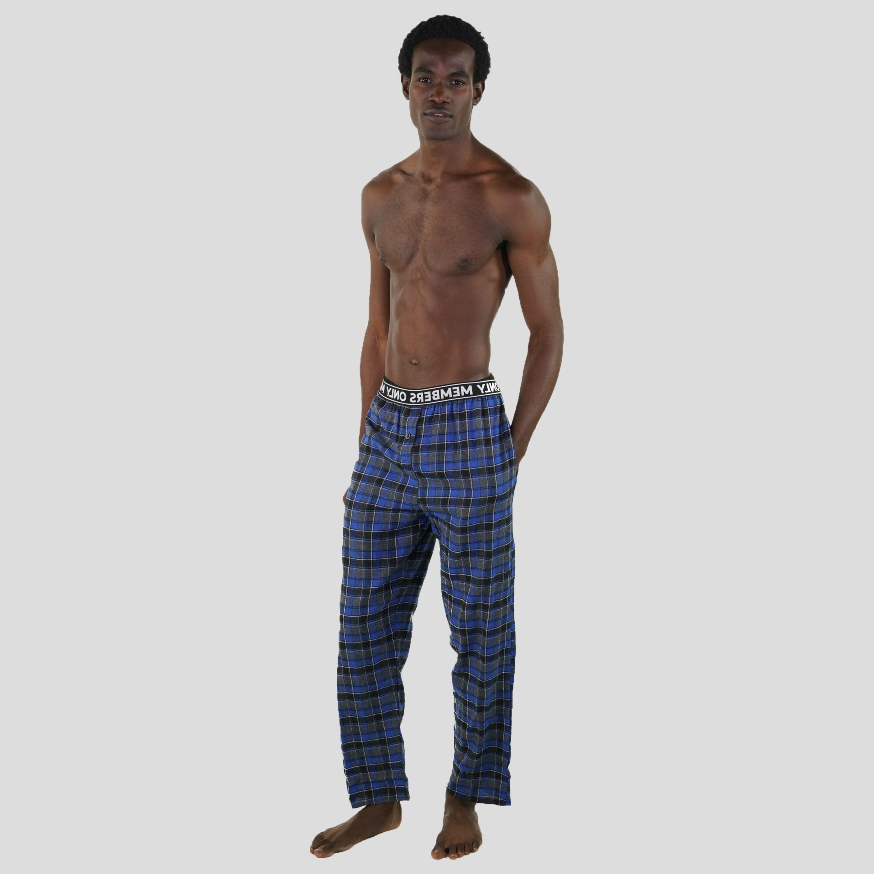 Men's Flannel Sleep Pants Logo Elastic - Blue - FINAL SALE sold by Members Only product image thumbnail 3