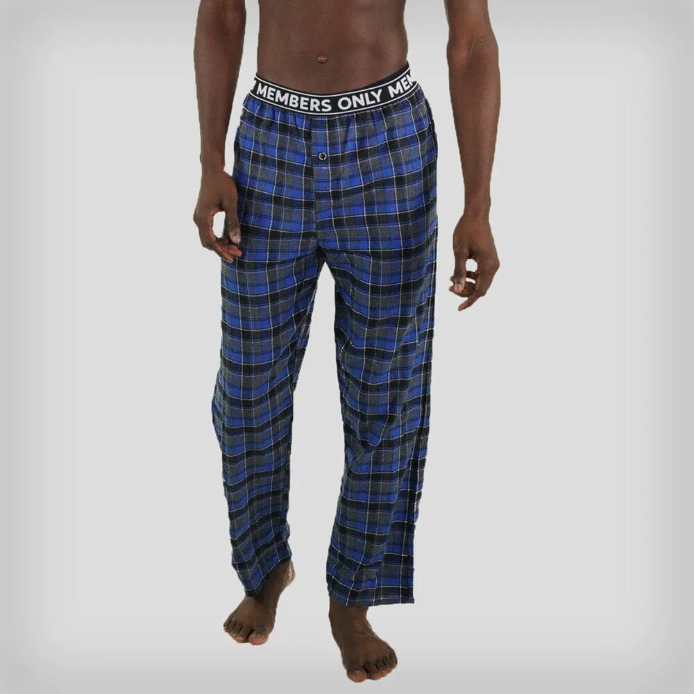 Men's Flannel Sleep Pants Logo Elastic - Blue - FINAL SALE sold by Members Only