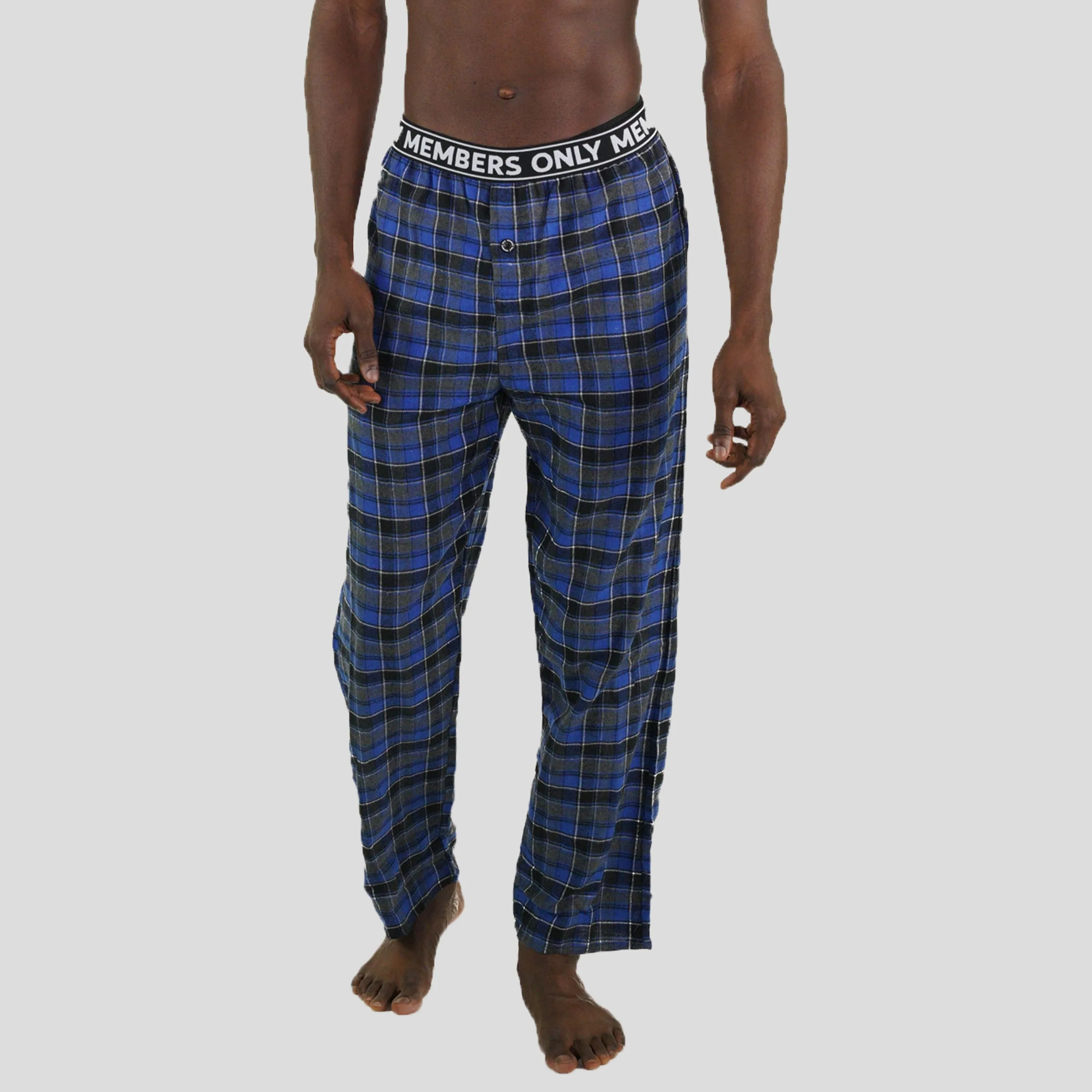 Men's Flannel Sleep Pants Logo Elastic - Blue - FINAL SALE sold by Members Only product image thumbnail 2