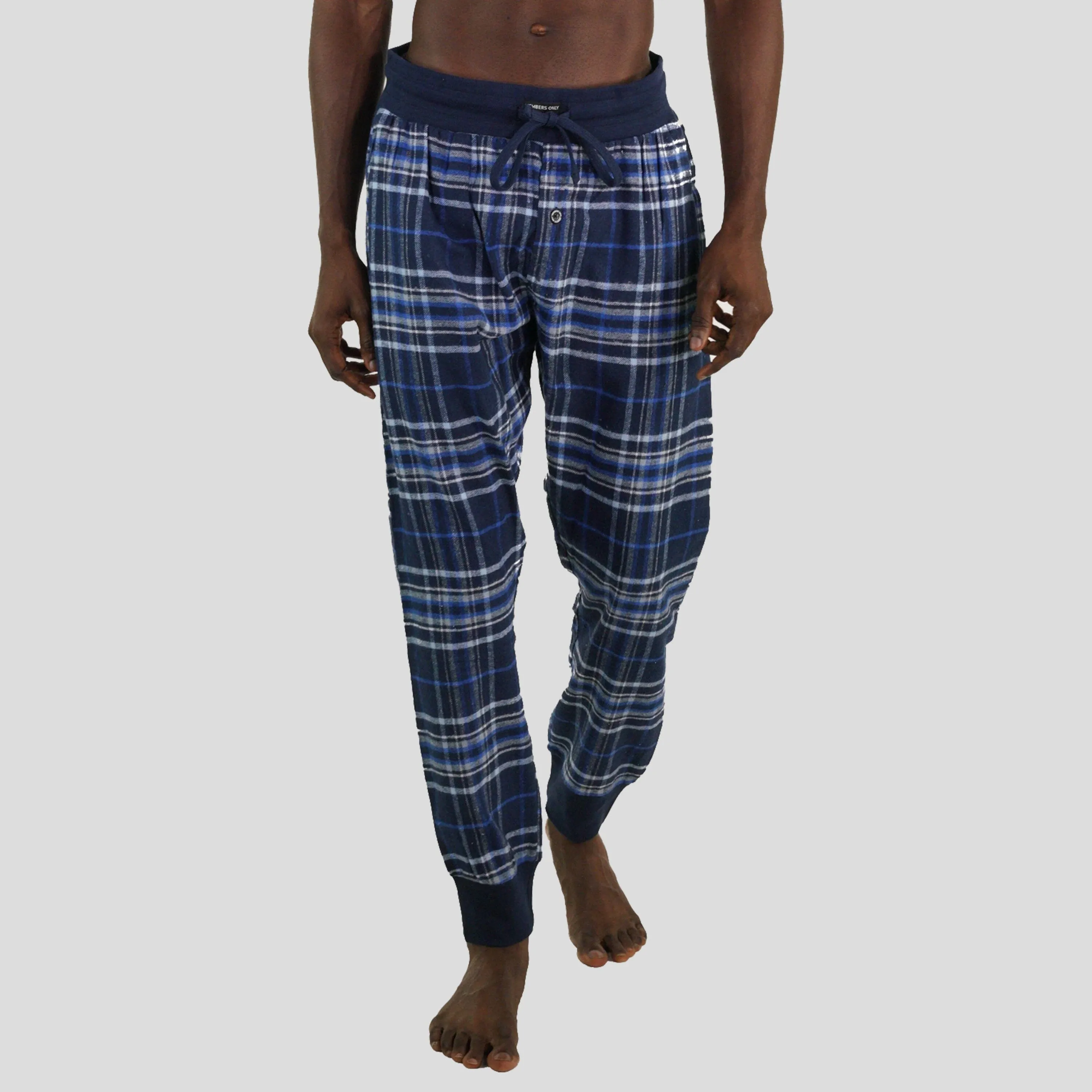 Men's Flannel Jogger Lounge Pants - GREY/BLUE - FINAL SALE sold by Members Only product image thumbnail 2