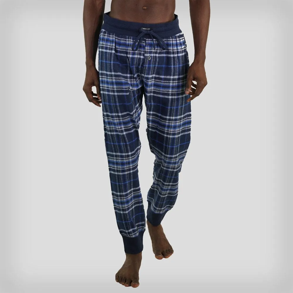 Men's Flannel Jogger Lounge Pants - GREY/BLUE - FINAL SALE sold by Members Only