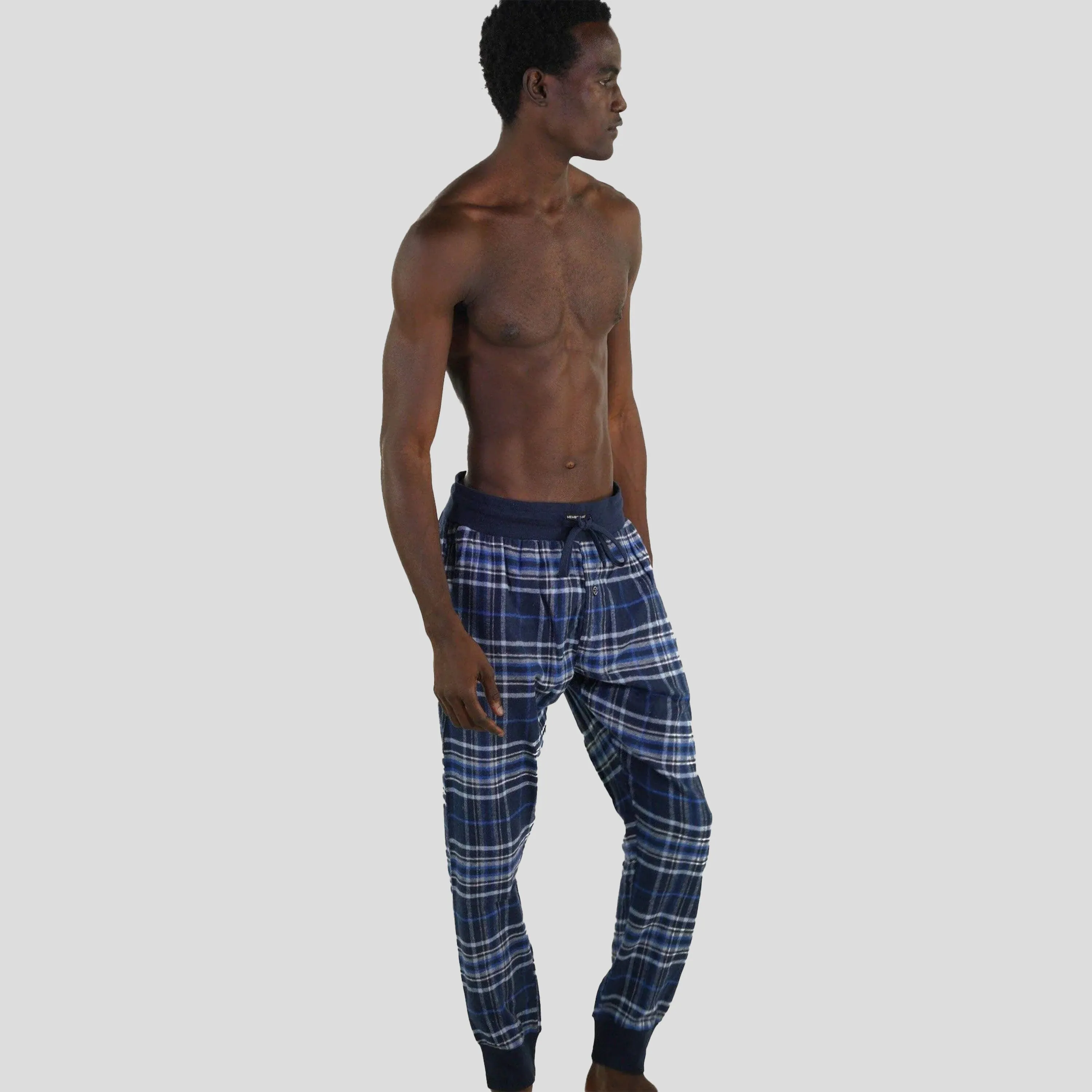 Men's Flannel Jogger Lounge Pants - GREY/BLUE - FINAL SALE sold by Members Only product image thumbnail 3