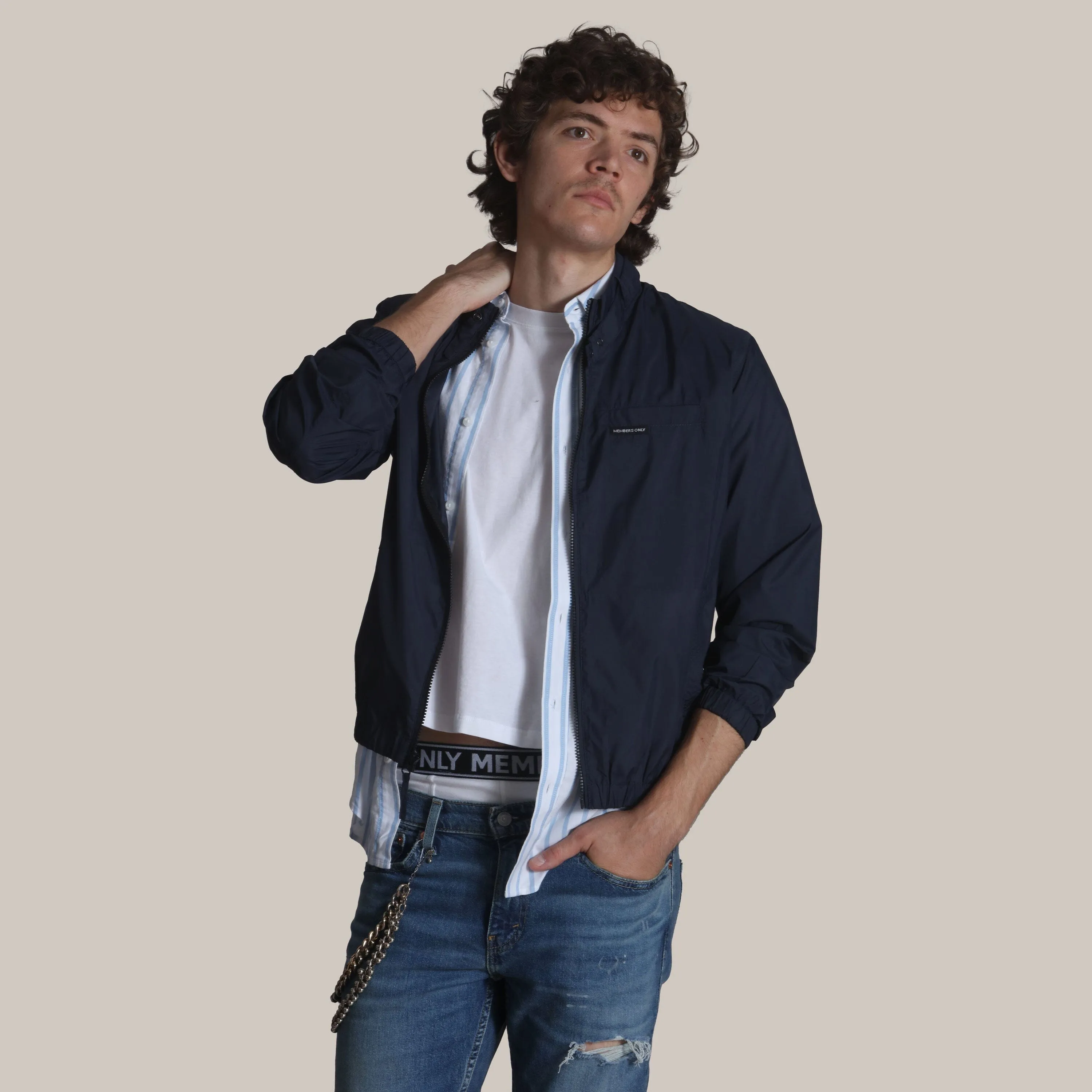 Men's Packable Windbreaker Jacket sold by Members Only product image thumbnail 3