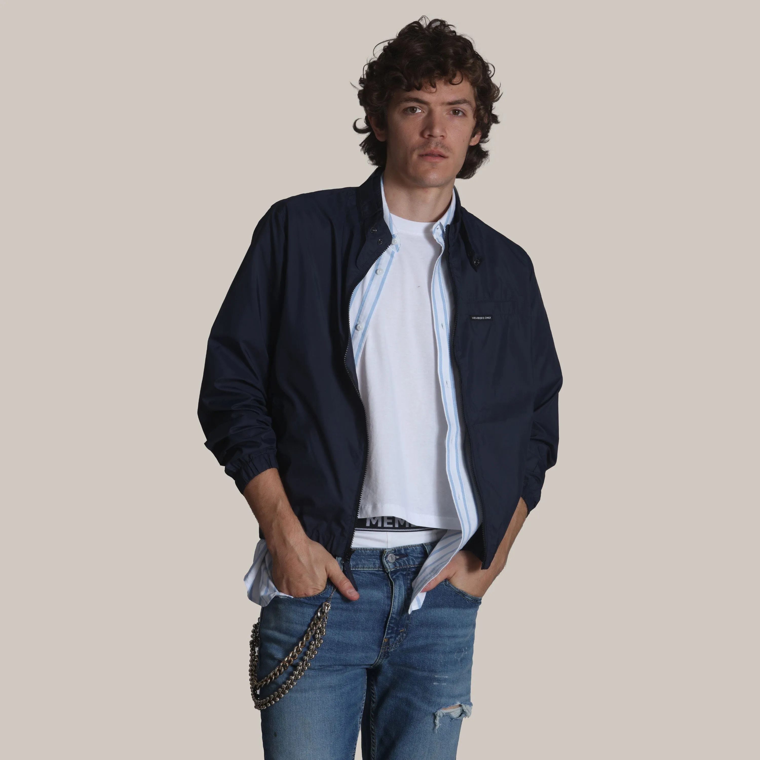 Men's Packable Windbreaker Jacket sold by Members Only