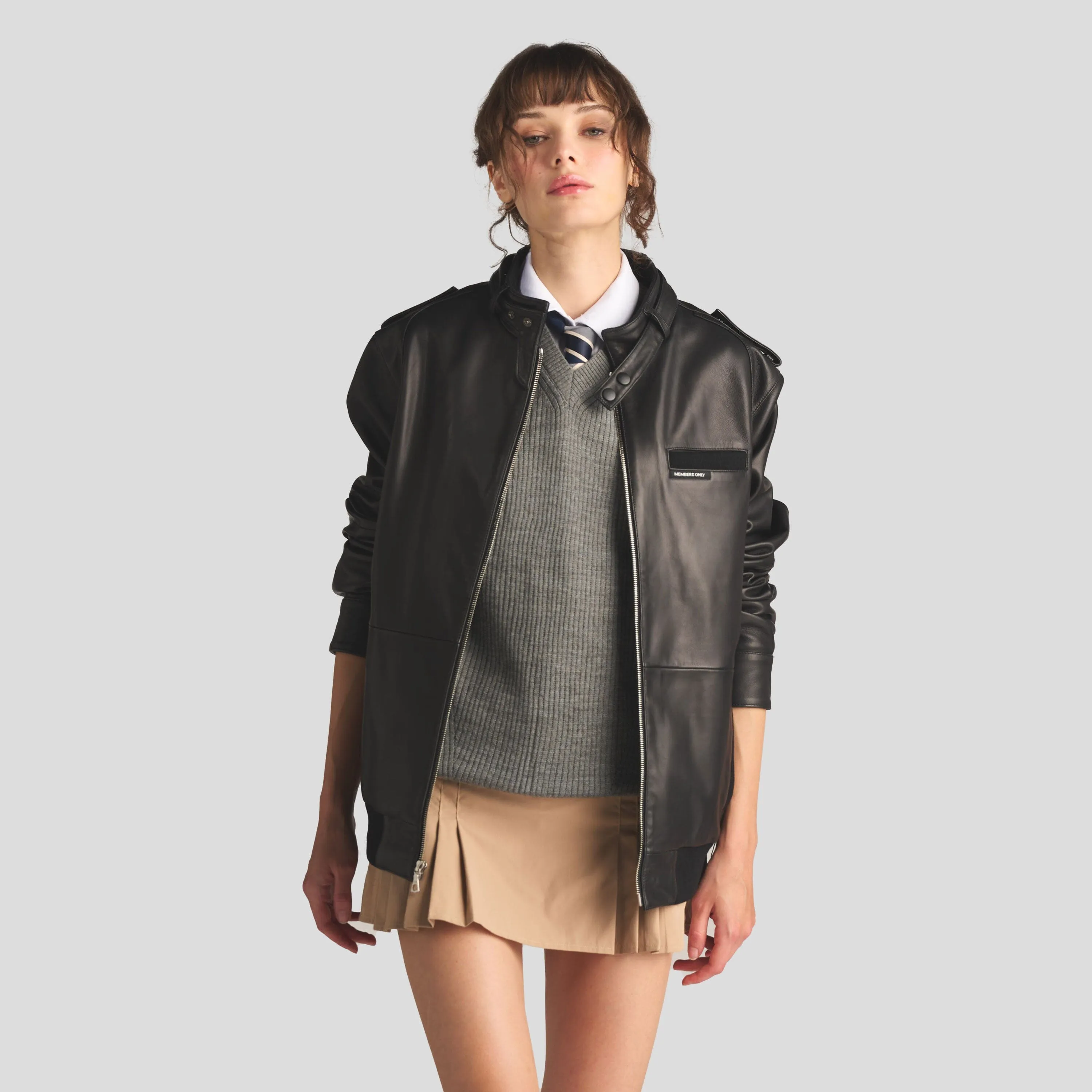 Women's Lambskin Iconic Oversized Jacket sold by Members Only product image thumbnail 4