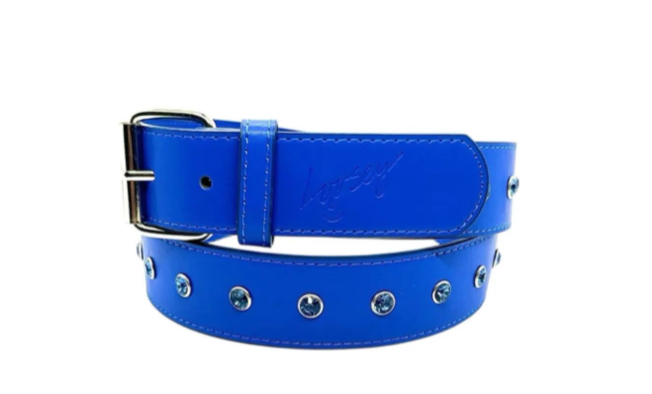 Loosey Royal Blue Rhinestone Belt sold by MENU