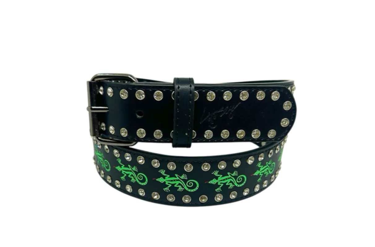 Loosey Gecko Rhinestone Belt sold by MENU
