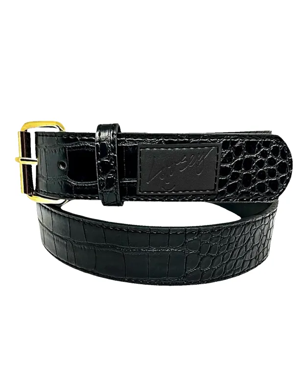 Loosey Black Croc Skin Belt sold by MENU