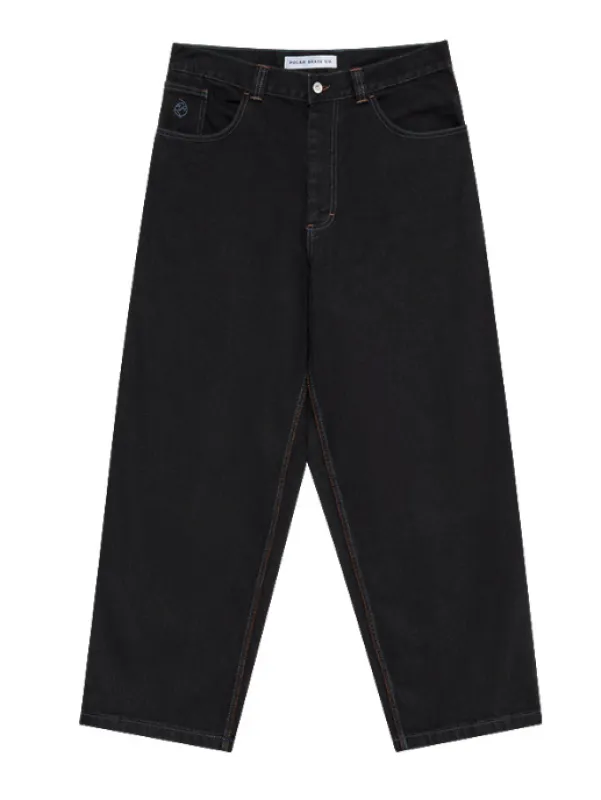 Polar Big Boy Pants - Black/Blue Stitching sold by MENU