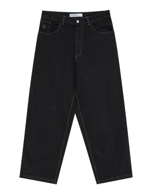 Polar Big Boy Pants - Black/Blue Stitching sold by MENU