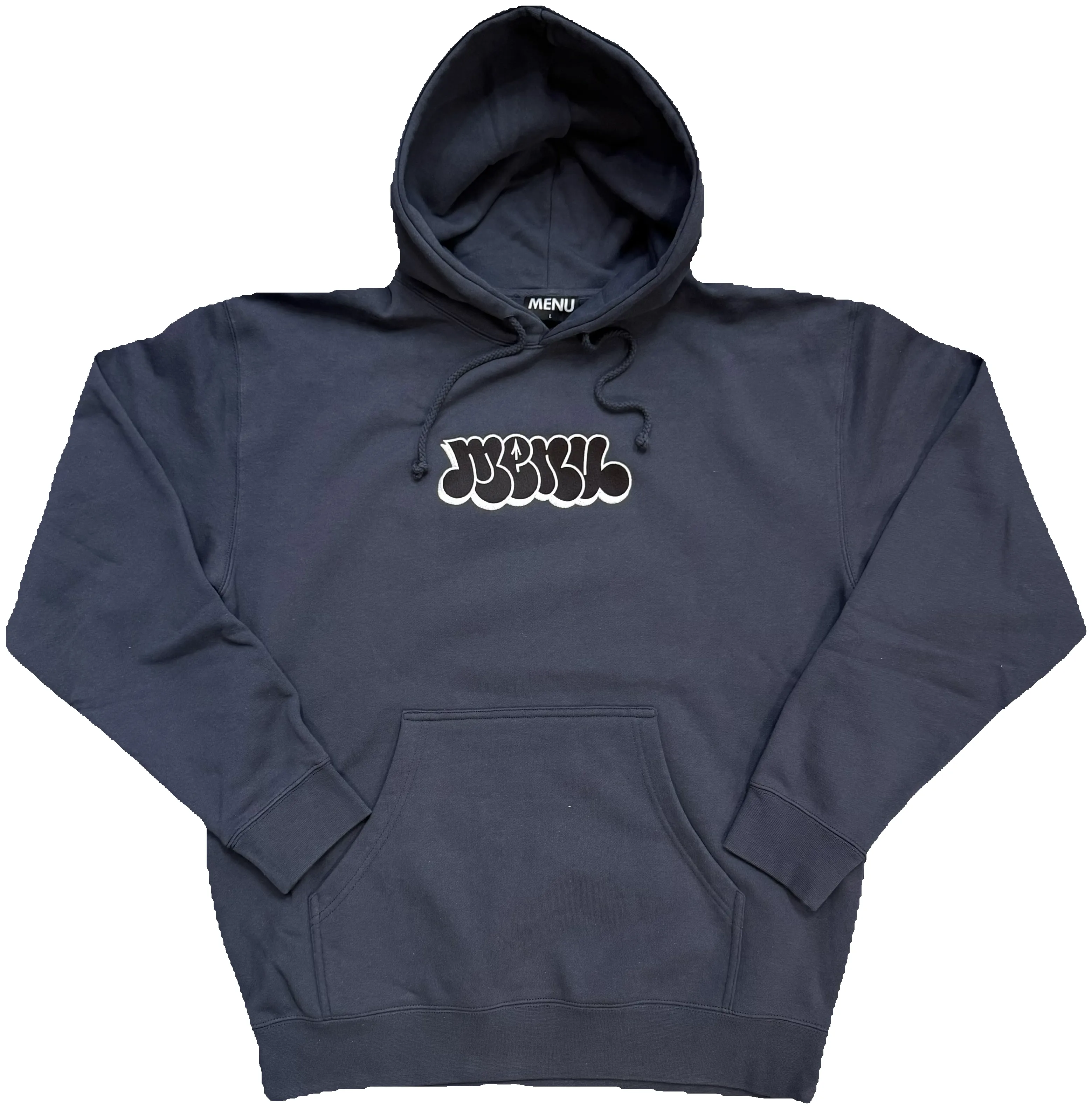 Menu Noah Embroidered Hoody - Slate Blue sold by MENU