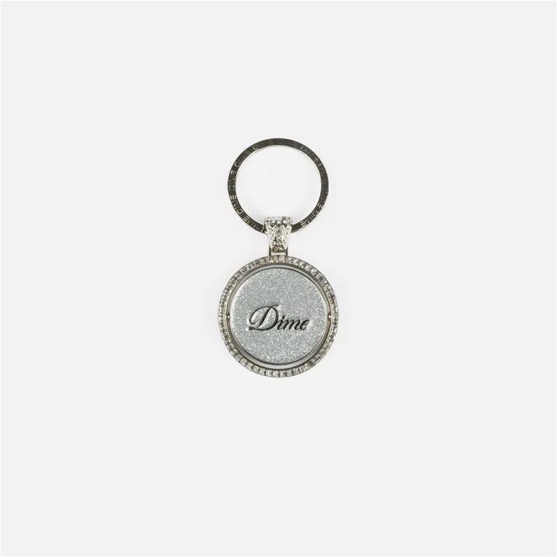 Dime Iced Out Keychain - Silver sold by MENU