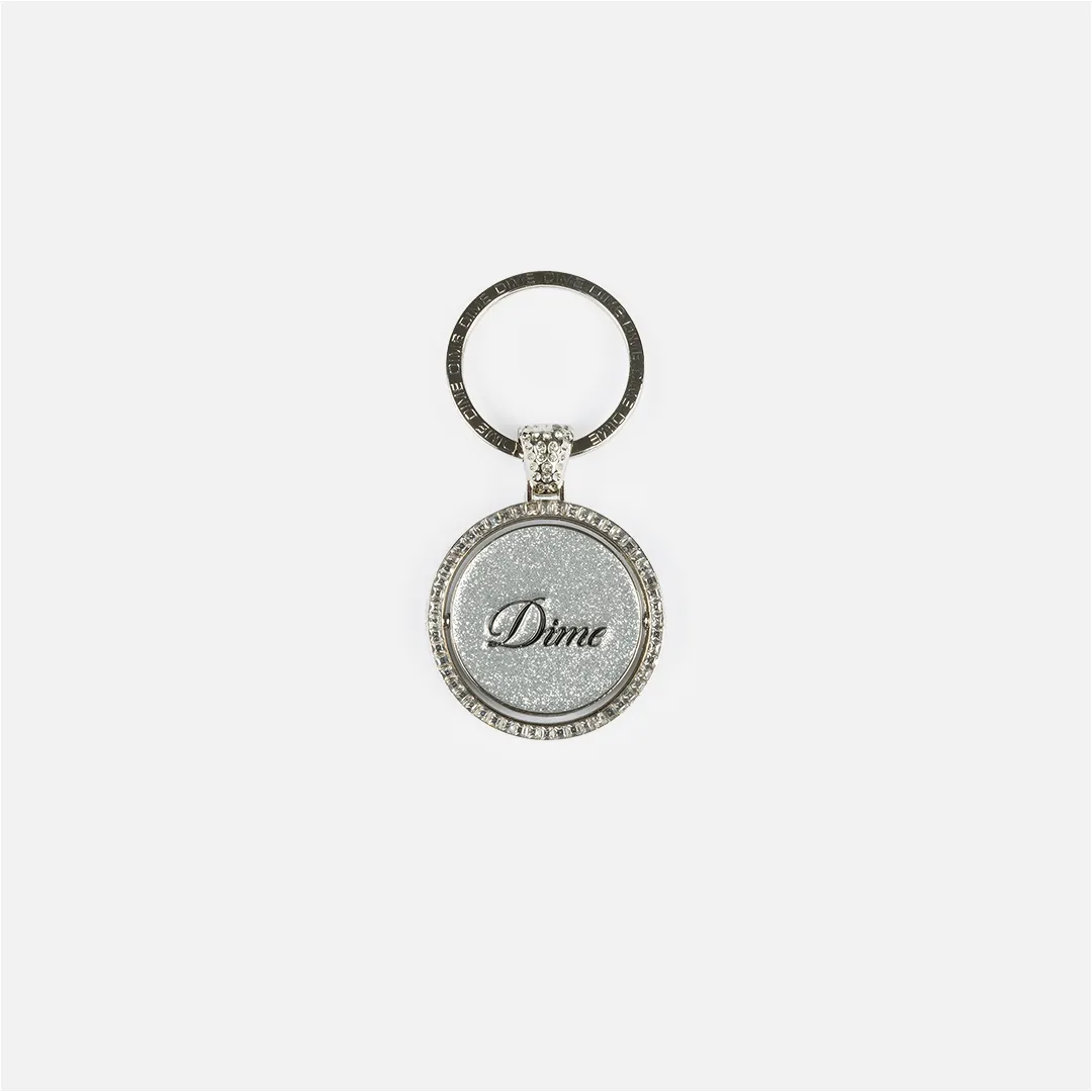 Dime Iced Out Keychain - Silver sold by MENU