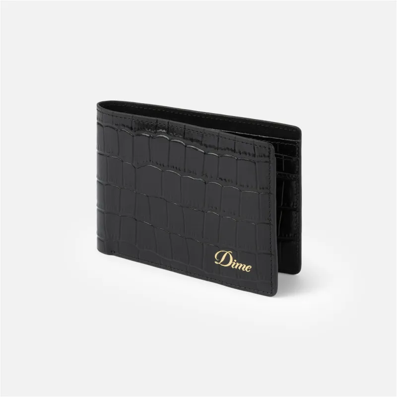 Dime Croc Bifold Wallet - Black sold by MENU