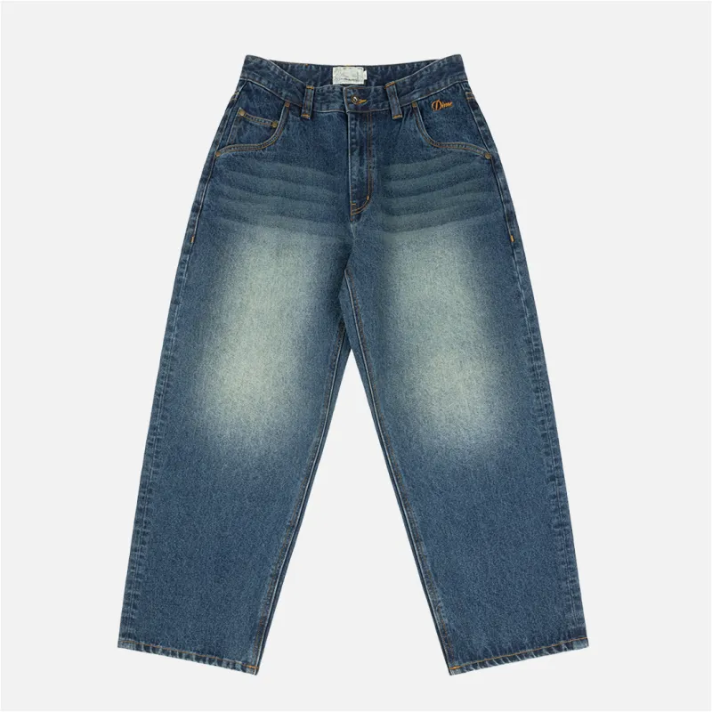 Dime Baggy Denim Pants - Sandblasted Night Indigo sold by MENU