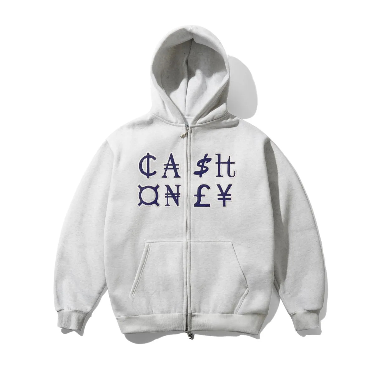 Cash Only Currency Zip-Up Hoodie - Ash sold by MENU