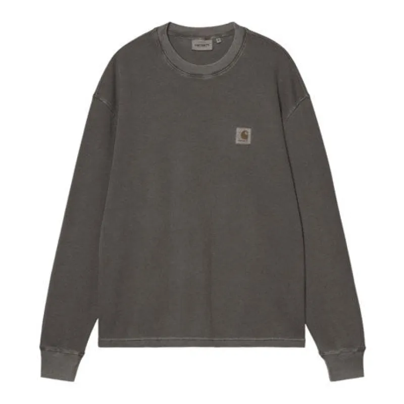 Carhartt WIP L/S Vista Waffle T-Shirt - Black (Garment Dyed) sold by MENU
