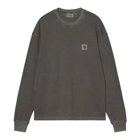 Carhartt WIP L/S Vista Waffle T-Shirt - Black (Garment Dyed) sold by MENU