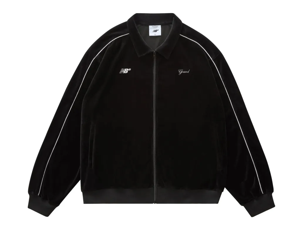 Grand X NB Numeric Velour Track Jacket - Black sold by MENU